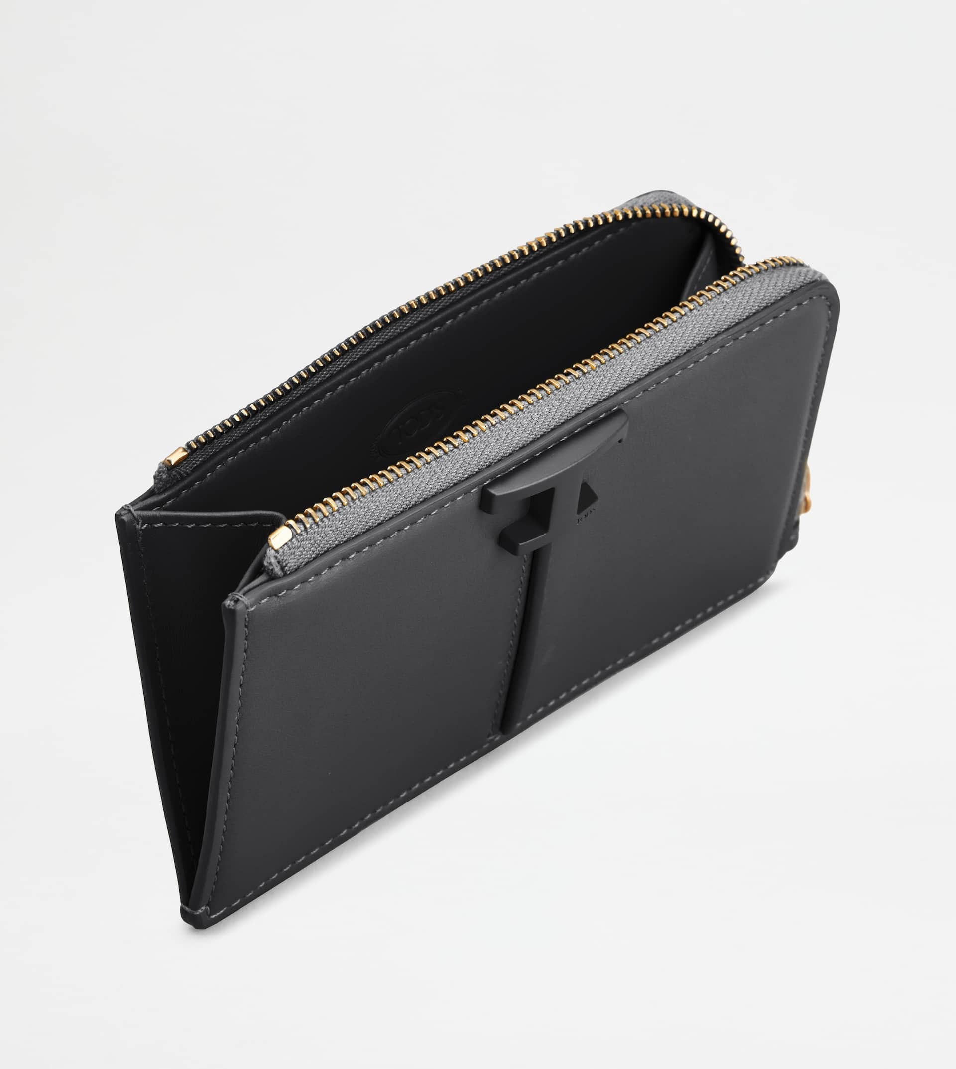T TIMELESS KEY POUCH IN LEATHER - BLACK - 2