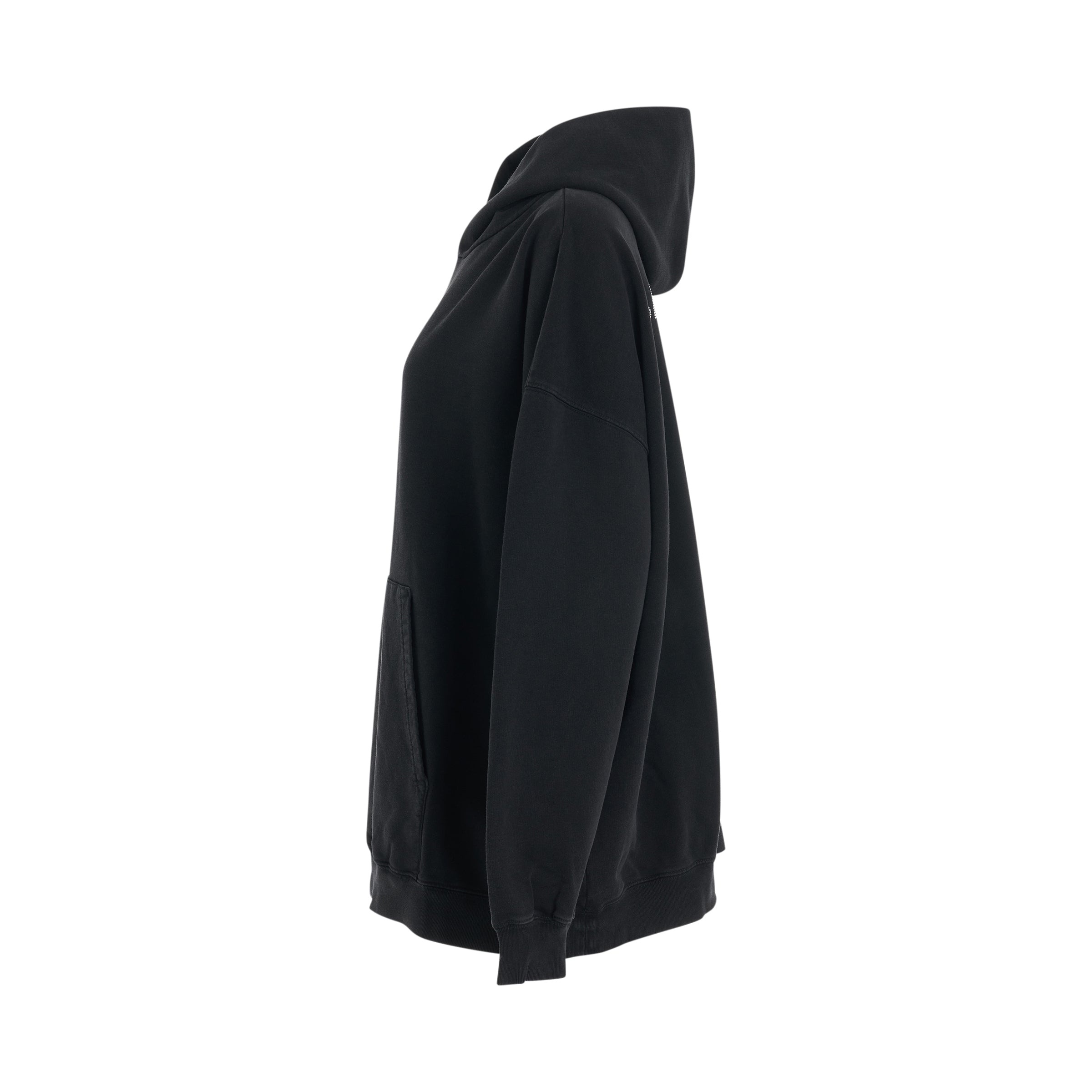 Back Logo Oversized Hoodie in Black/Silver - 3
