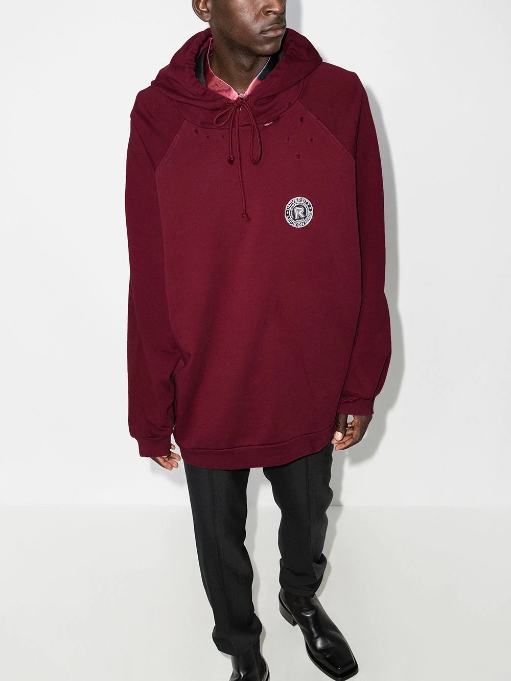 oversized logo patch hoodie - 2