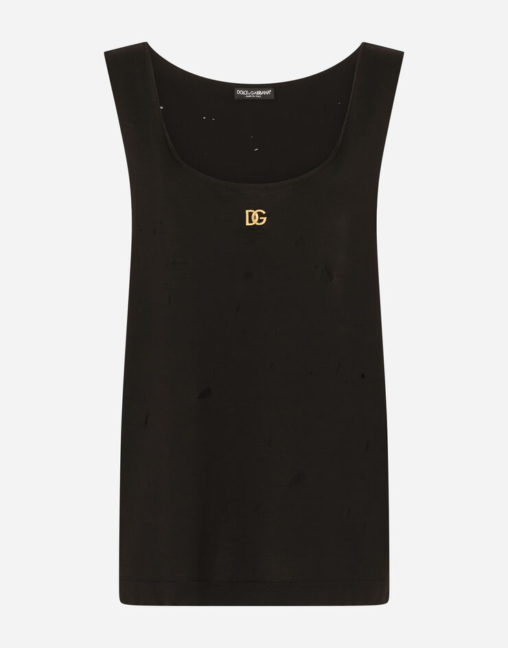 Jersey tank top with cuts and DG logo - 3