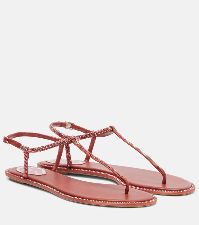 Diana embellished satin thong sandals 1