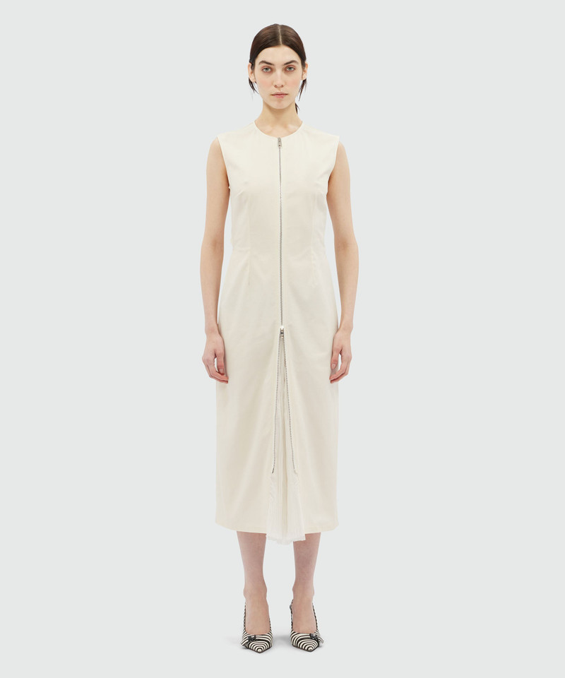 MSGM Gabardine midi dress with zip outlook
