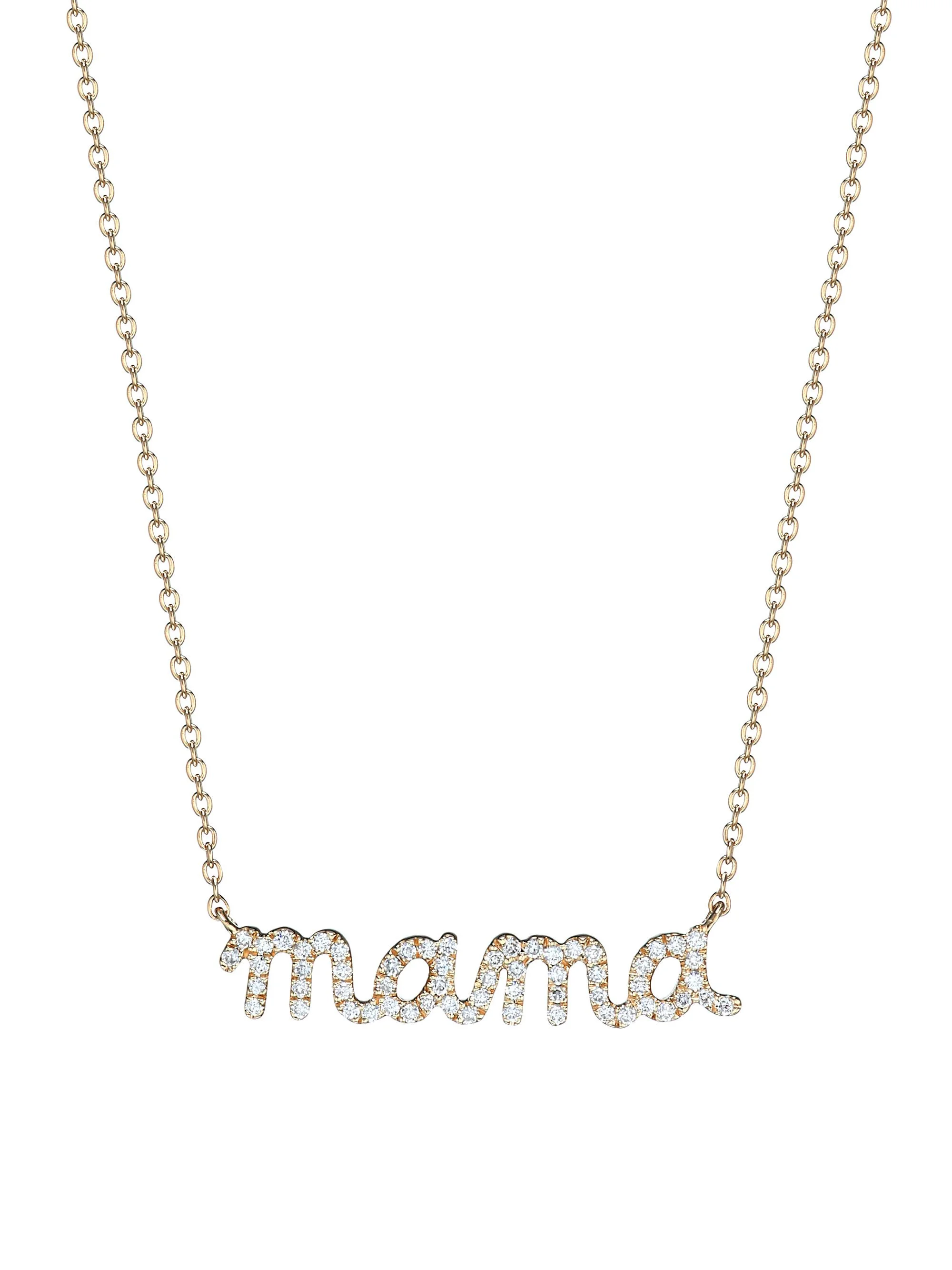 Women's 14K Yellow Gold & Diamond Mama Necklace - Gold - 1