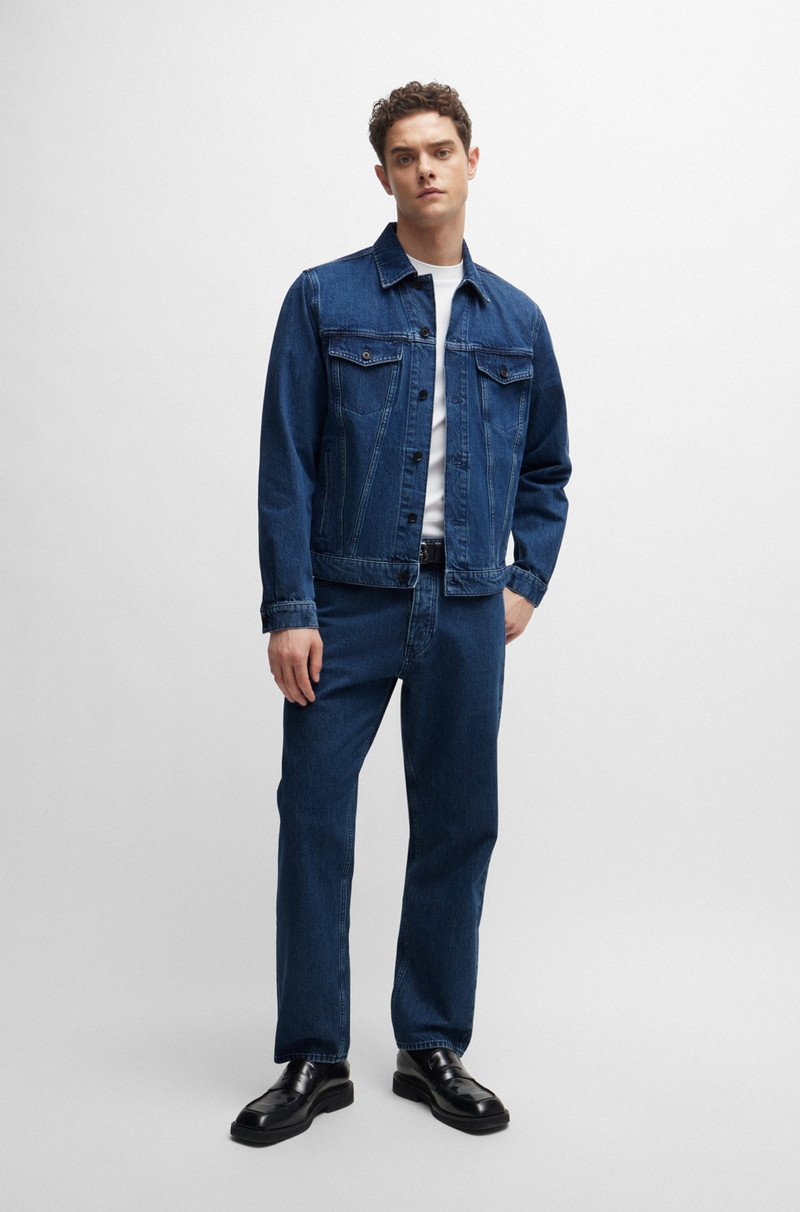 BOSS REGULAR-FIT JACKET IN BLUE RIGID DENIM outlook