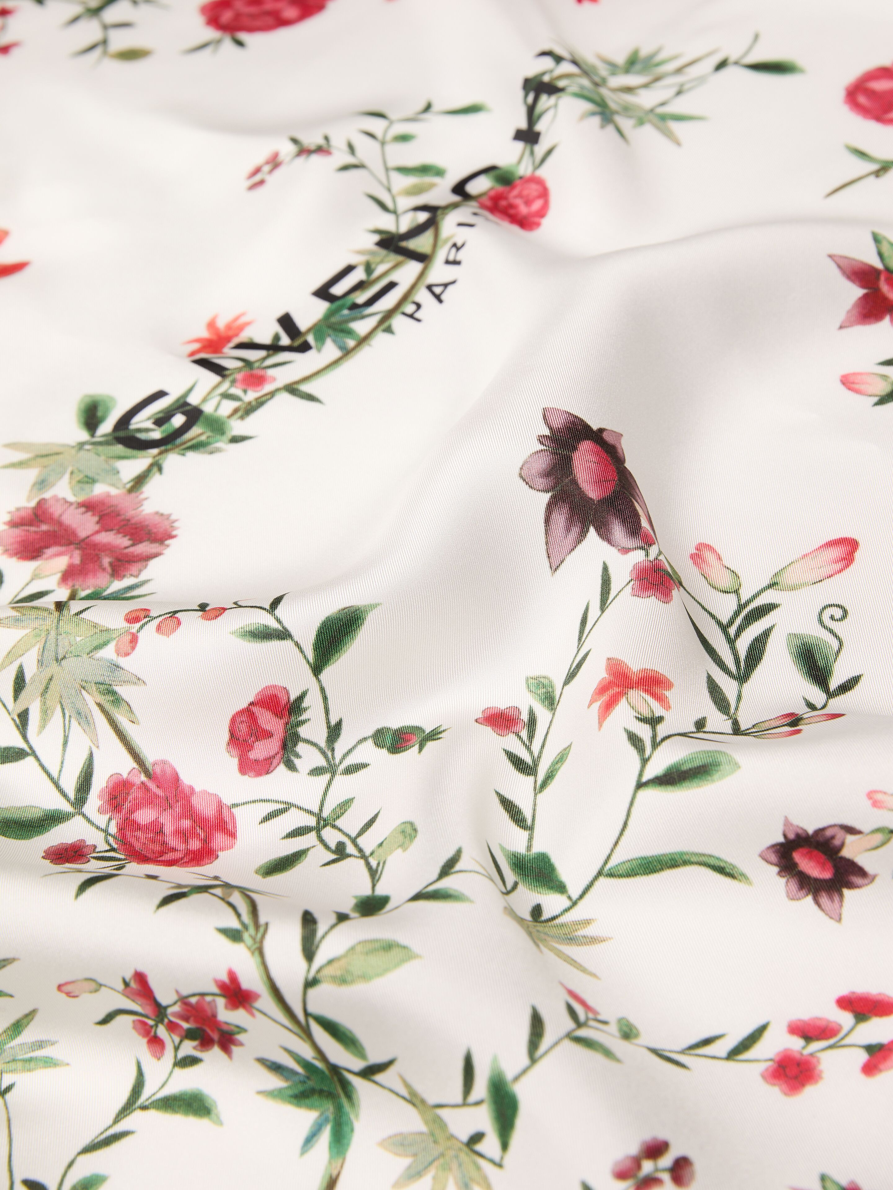 SQUARE IN SILK WITH FLORAL PRINT - 2