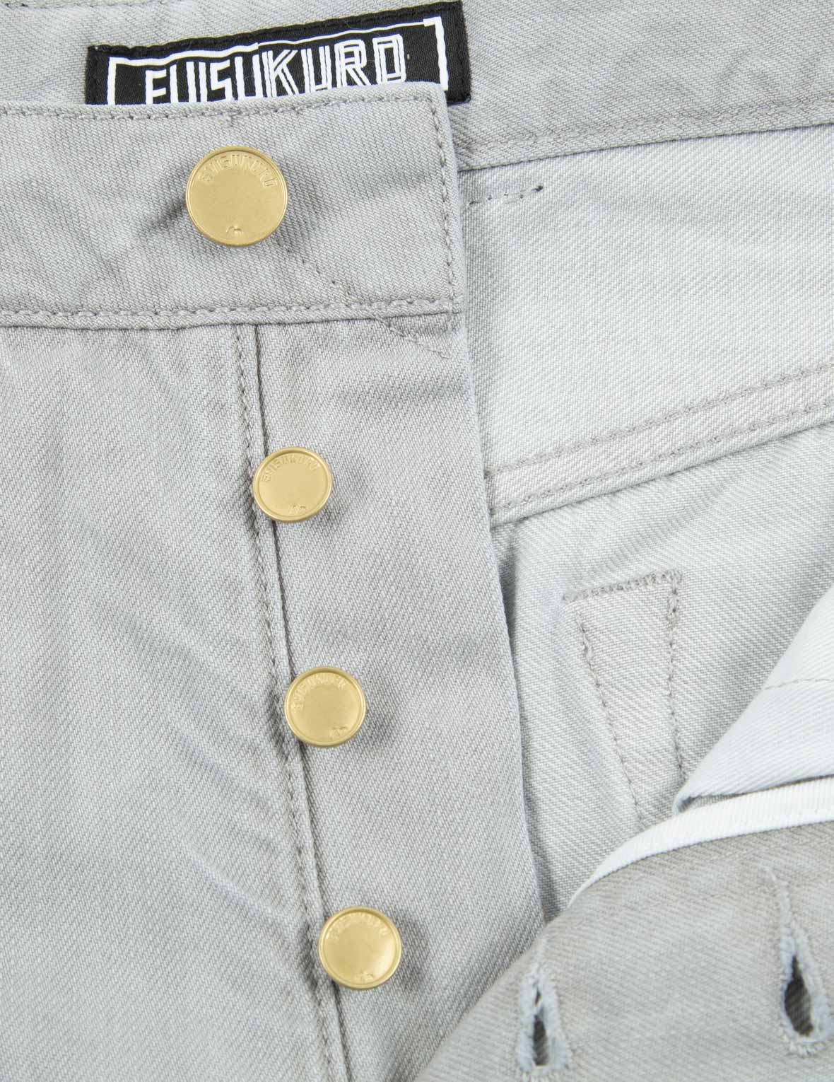 Logo Embroidery Drop-crotch Cropped-fit Denim Jeans #2027 - 9