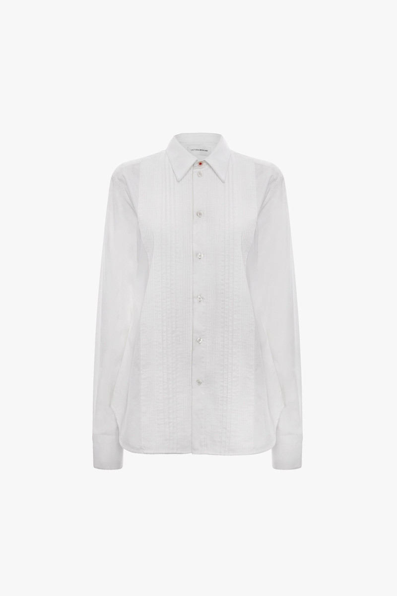 Pin Tuck Shirt In White 1