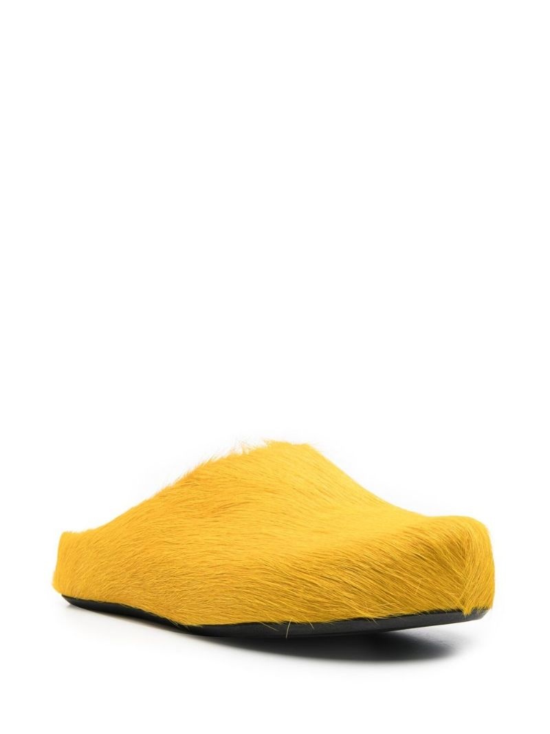 fur-trimmed sabot slippers - 2