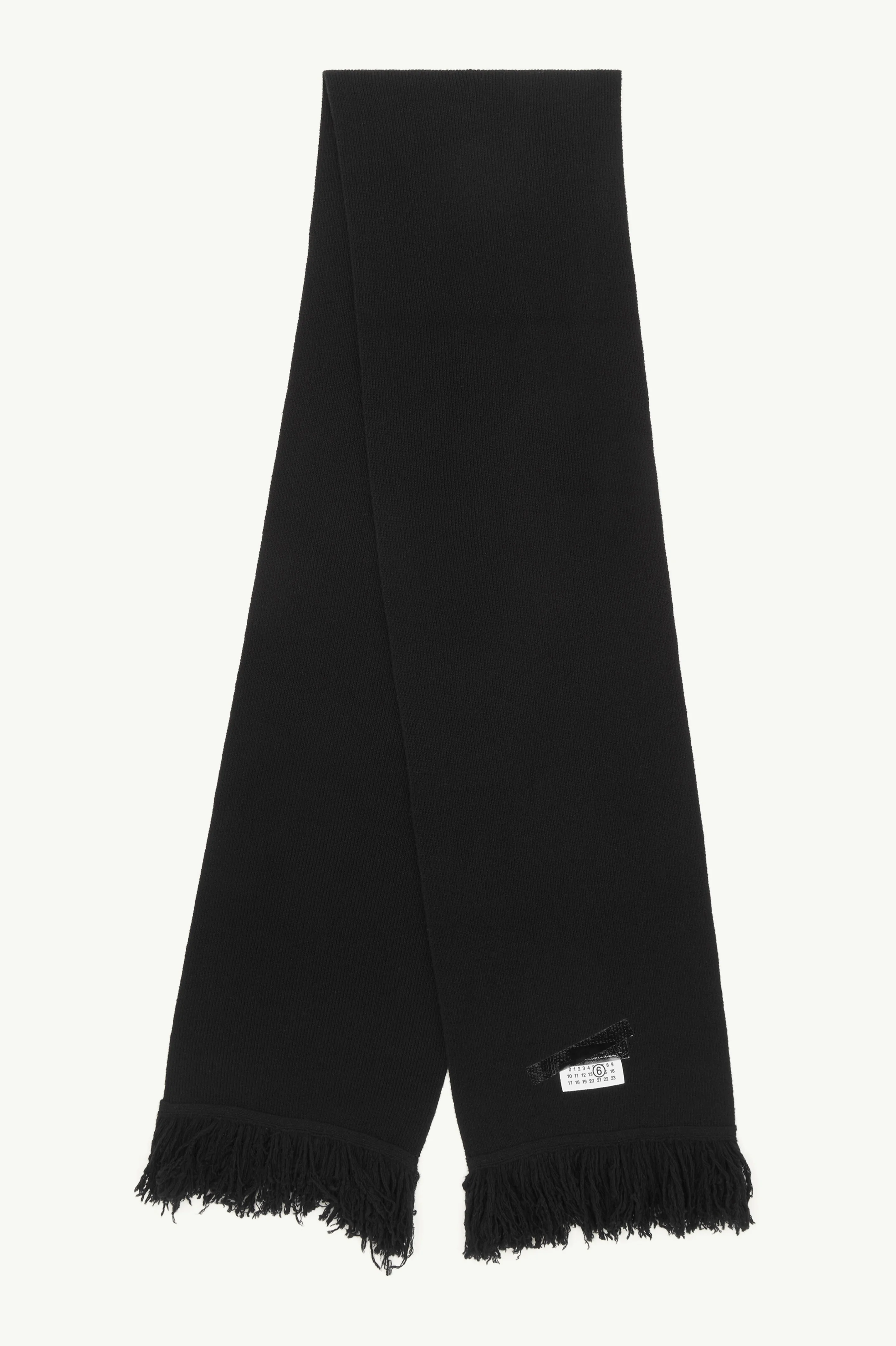 Taped label wool scarf - 1