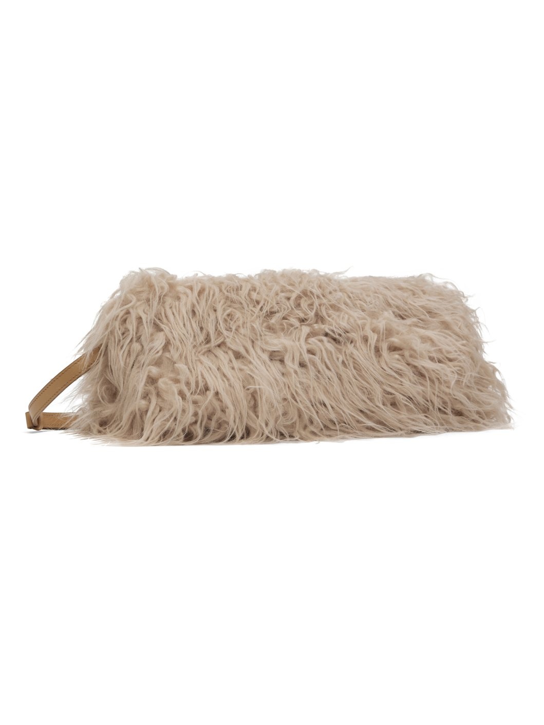 Beige Furry Clutch - 2