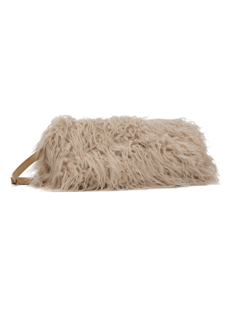 Dries Van Noten Beige Furry Clutch outlook
