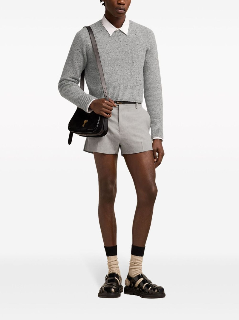 AMI Paris logo-embroidered crew-neck jumper outlook