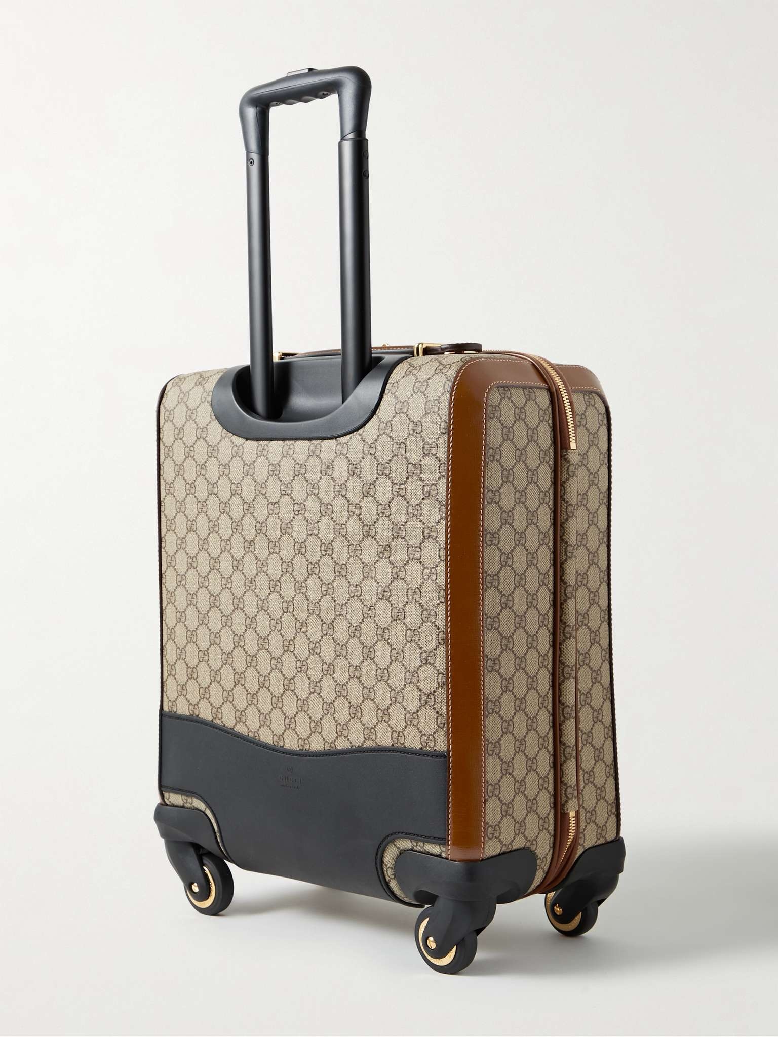 Small Cross-Grain Leather-Trimmed Monogrammed Canvas Suitcase - 4