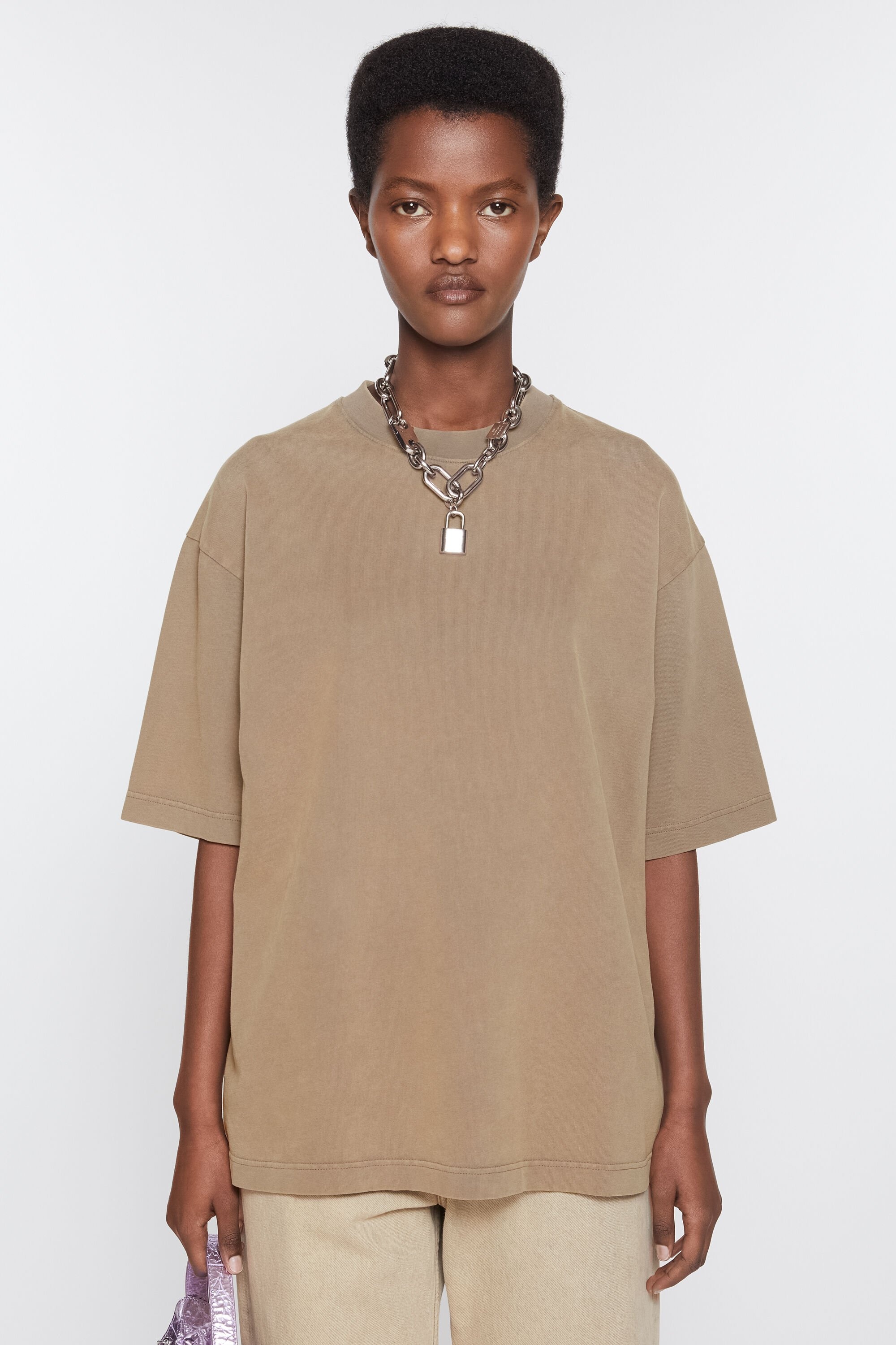Acne Studios Crew neck t-shirt - Relaxed unisex fit - Taupe