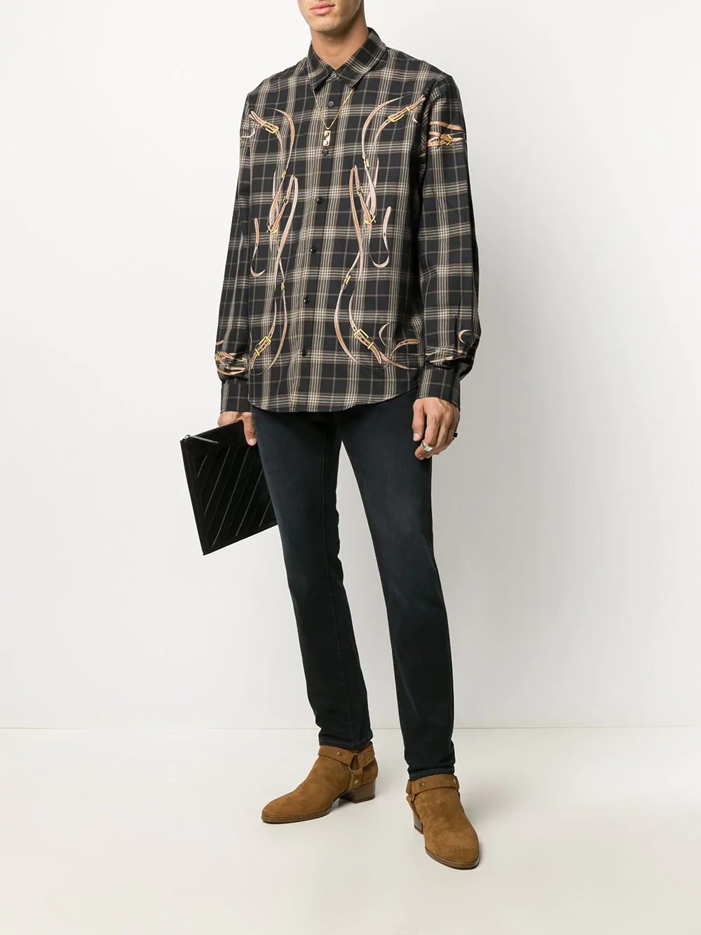 falcon belt flannel shirt - 2