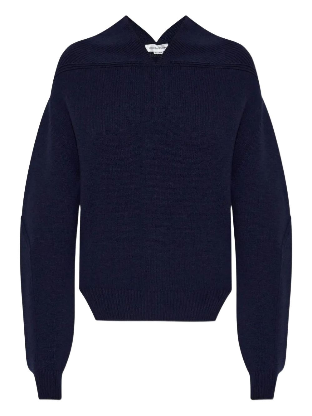 high-neck split-hem sweater - 1