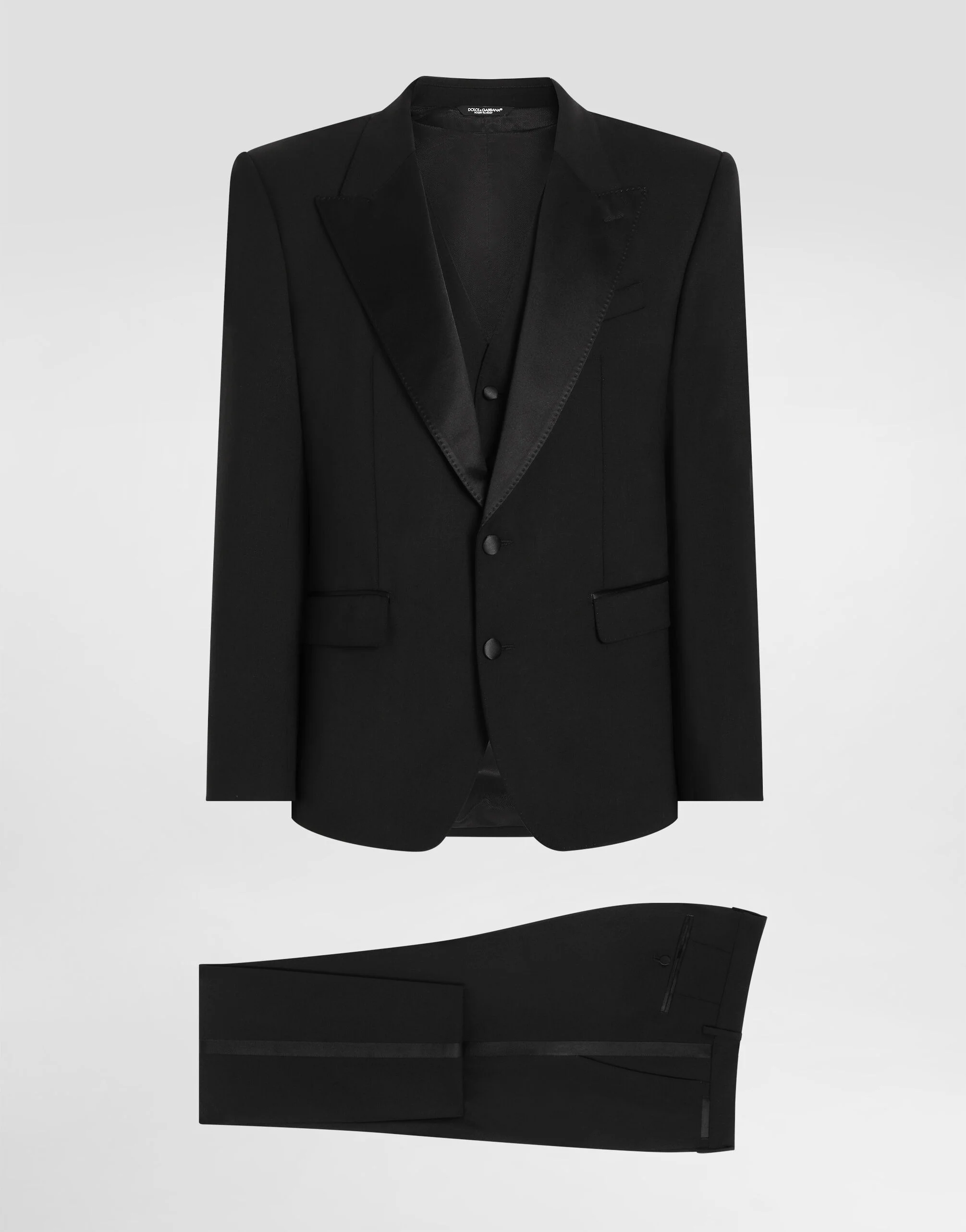 Three-piece Sicilia-fit suit in stretch wool - 1