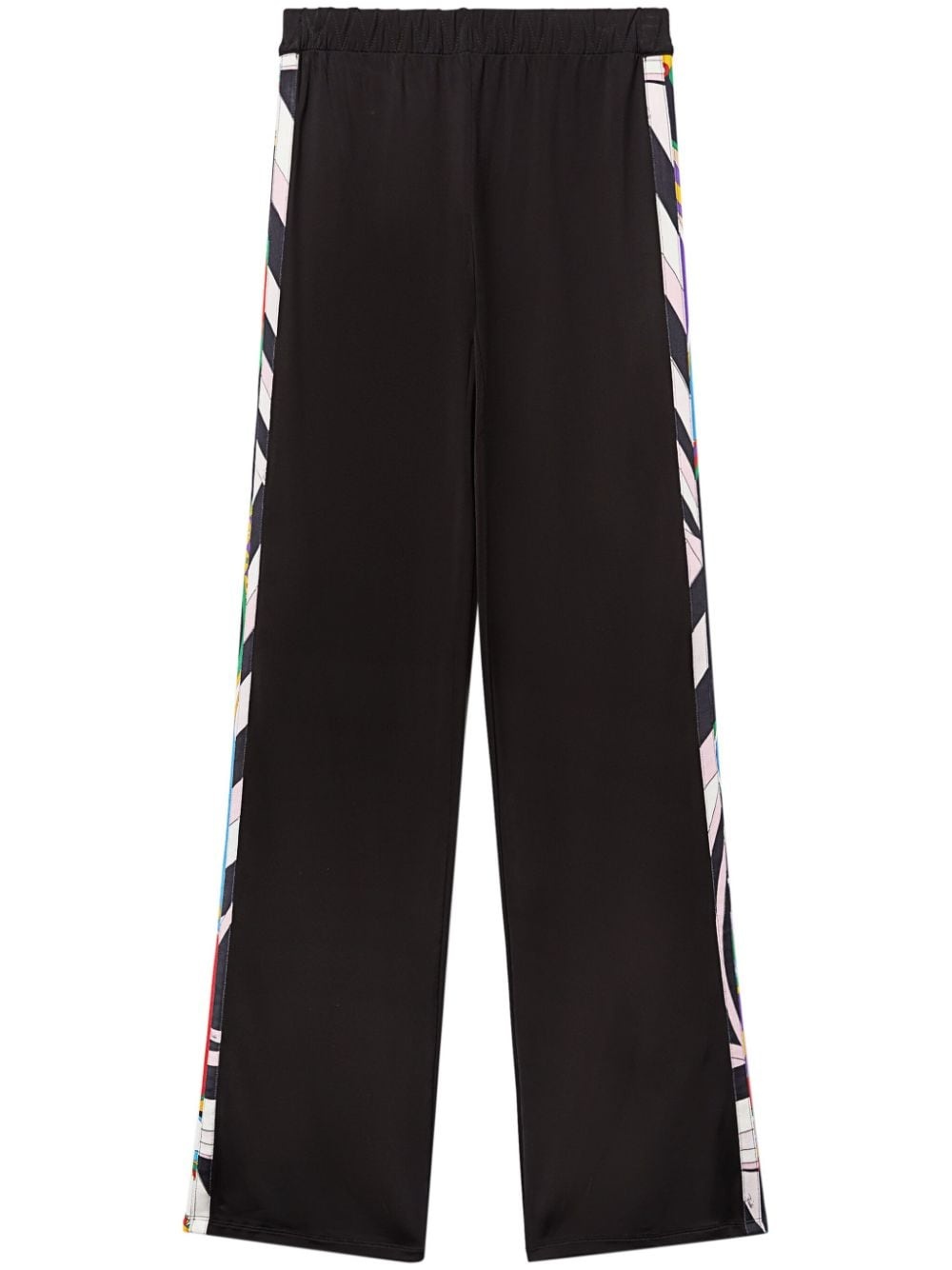 abstract-print trim trousers - 1