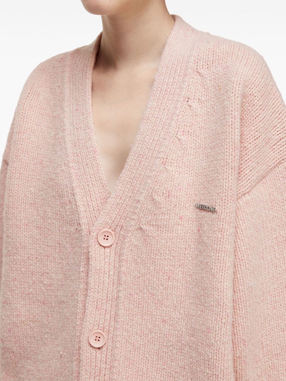 logo-plaque cardigan - 5