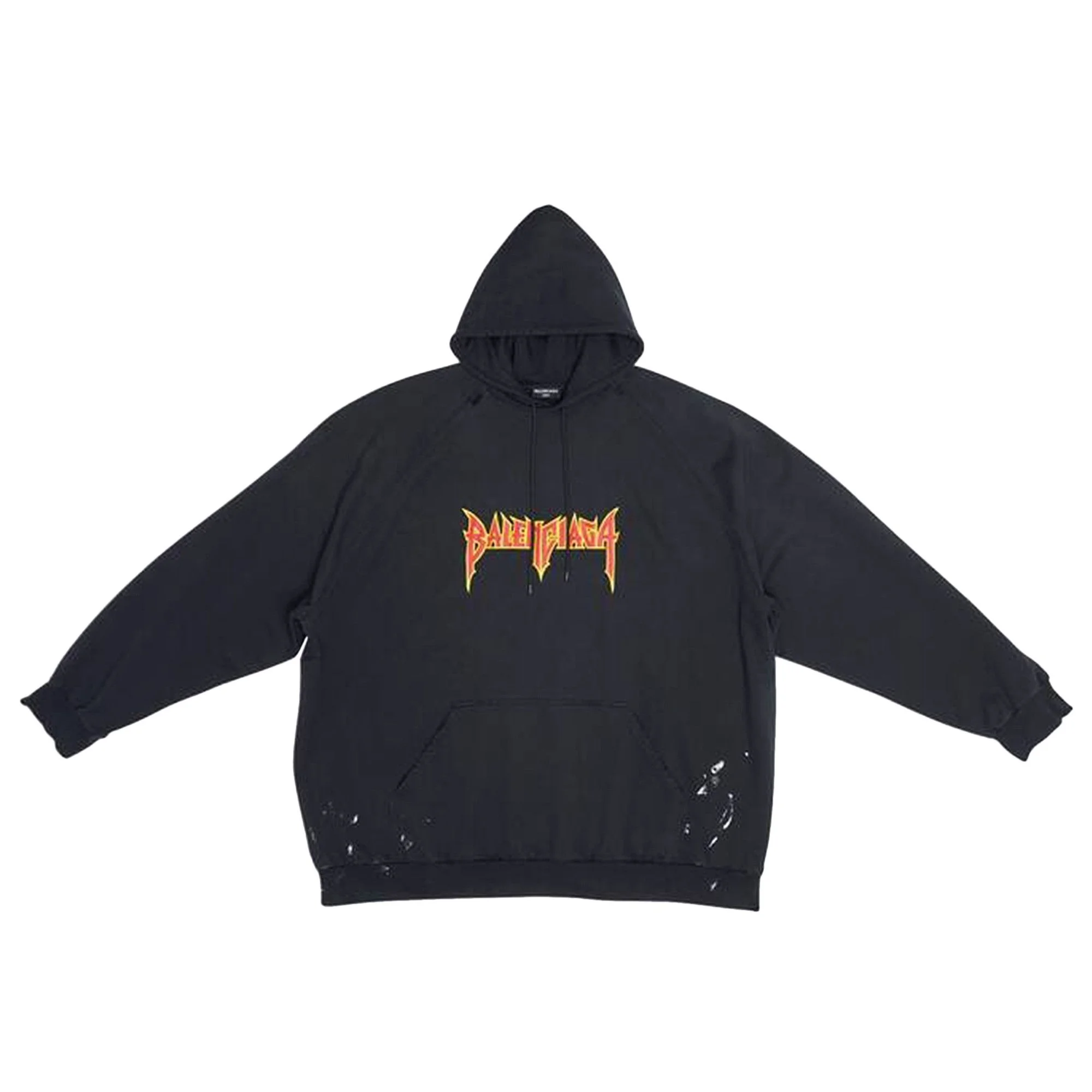 Balenciaga Metal Oversized Hoodie 'Washed Black' - 1