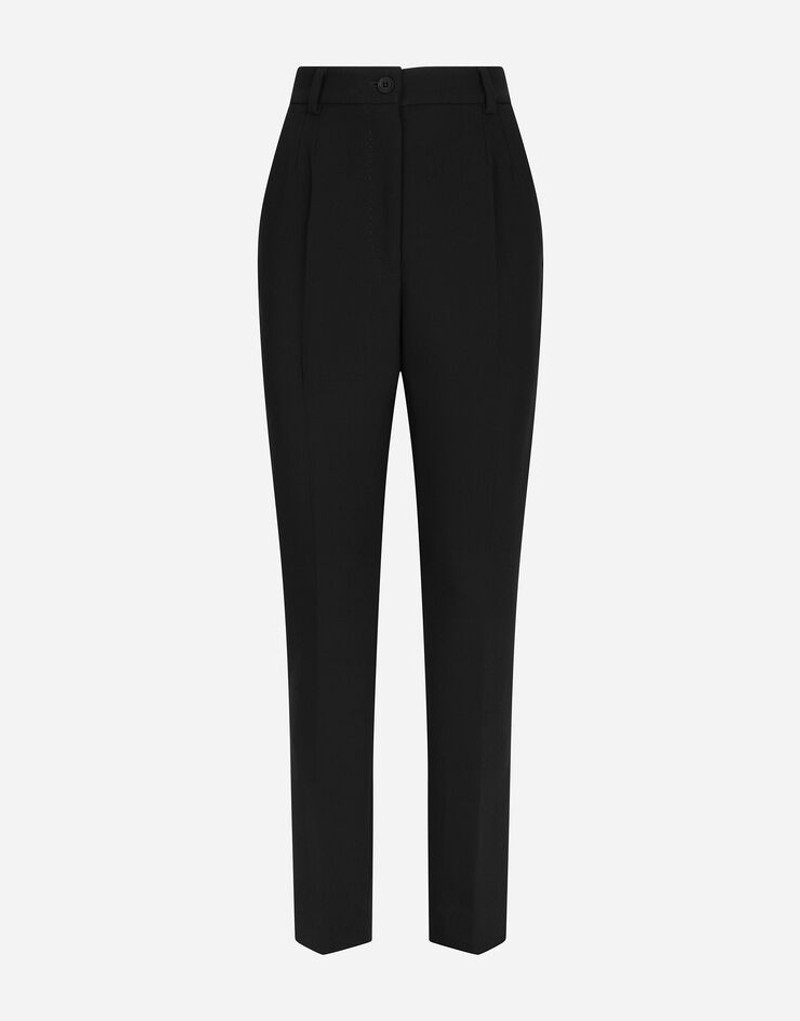 Woolen pants with slits on the hem 1