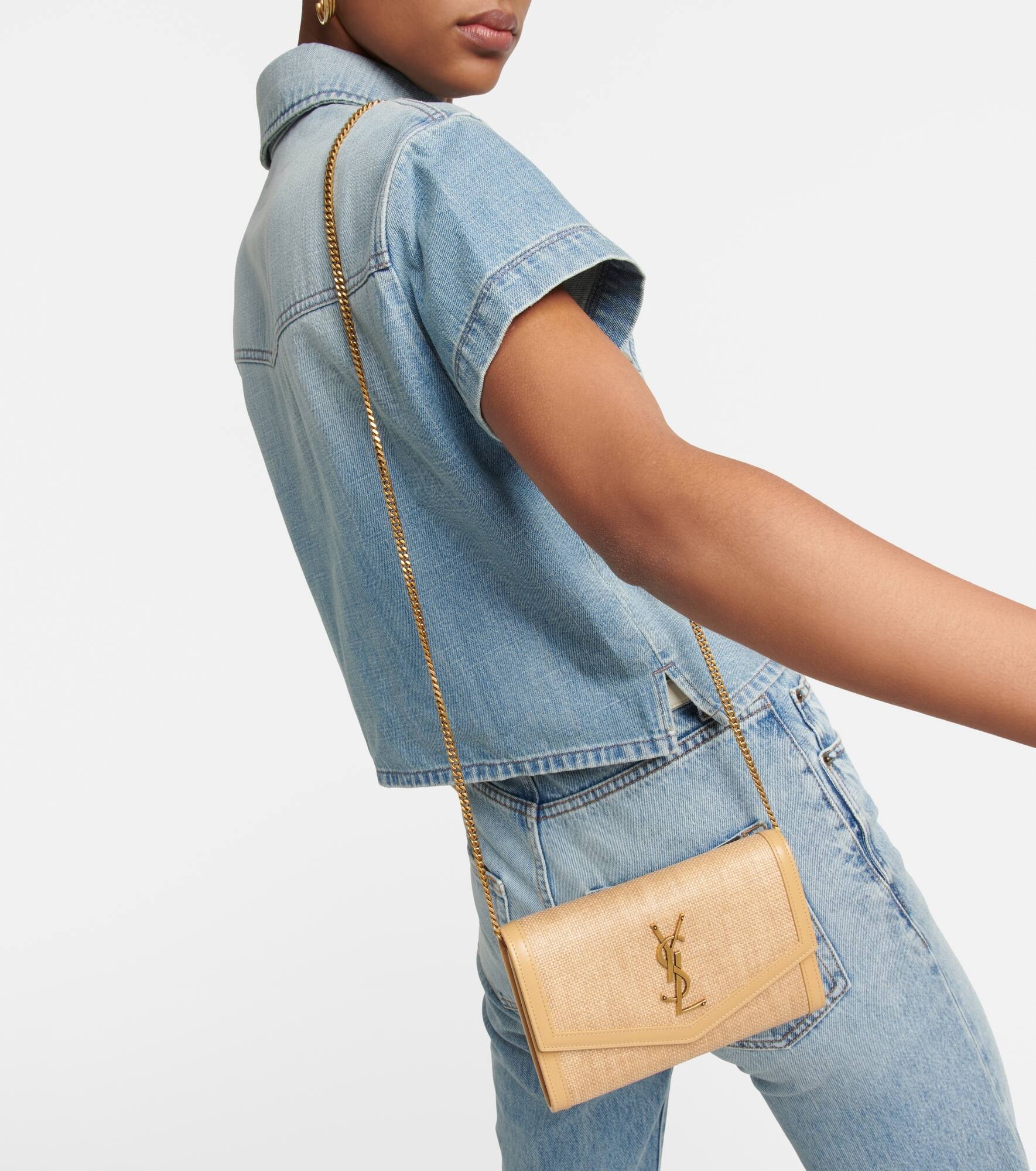 Uptown raffia wallet on chain - 6