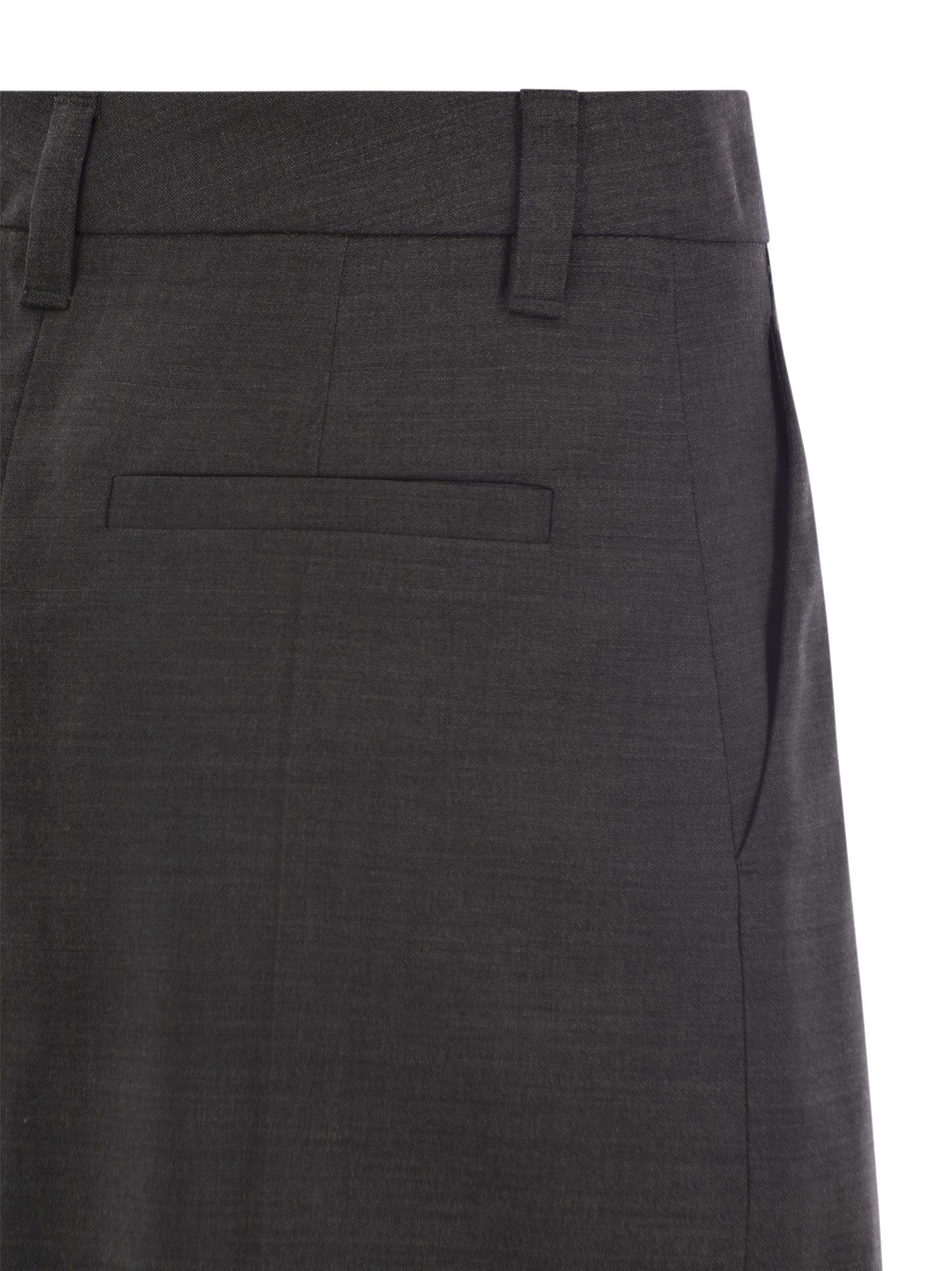 Brunello Cucinelli Women Sartorial Long Skirt In Virgin Wool Canvas - 4