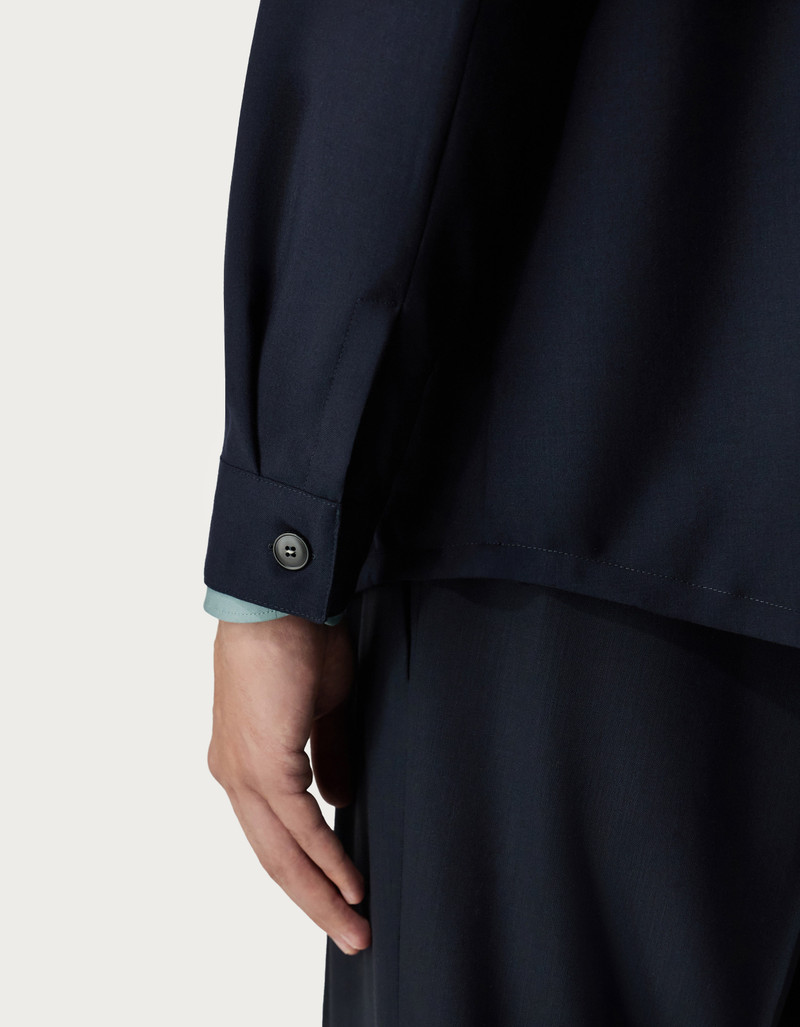 CANALI NUVOLA TRAVEL SHIRT JACKET IN BLUE BLACK CASHMERE 4