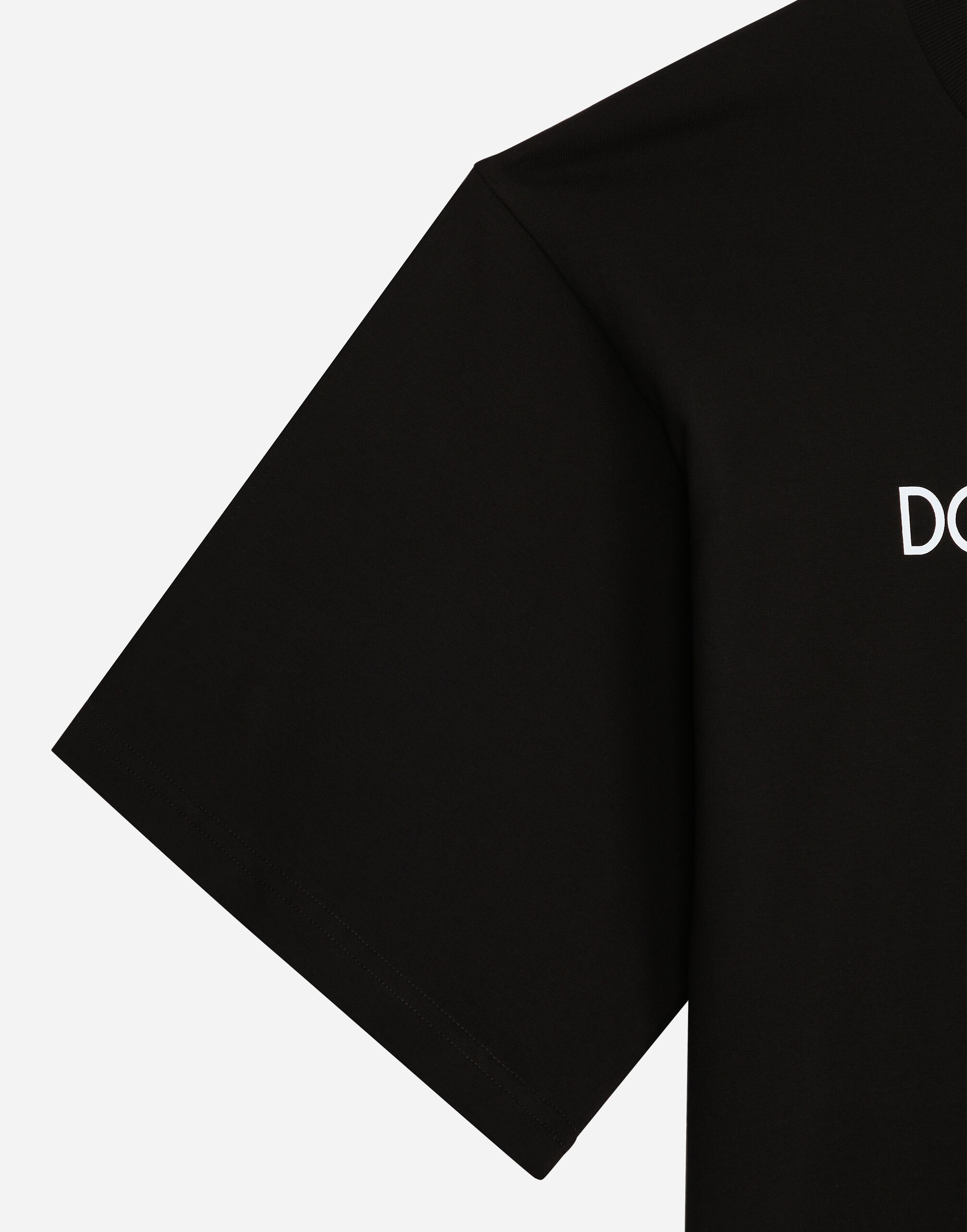 Short-sleeved cotton T-shirt with Dolce&Gabbana lettering - 4