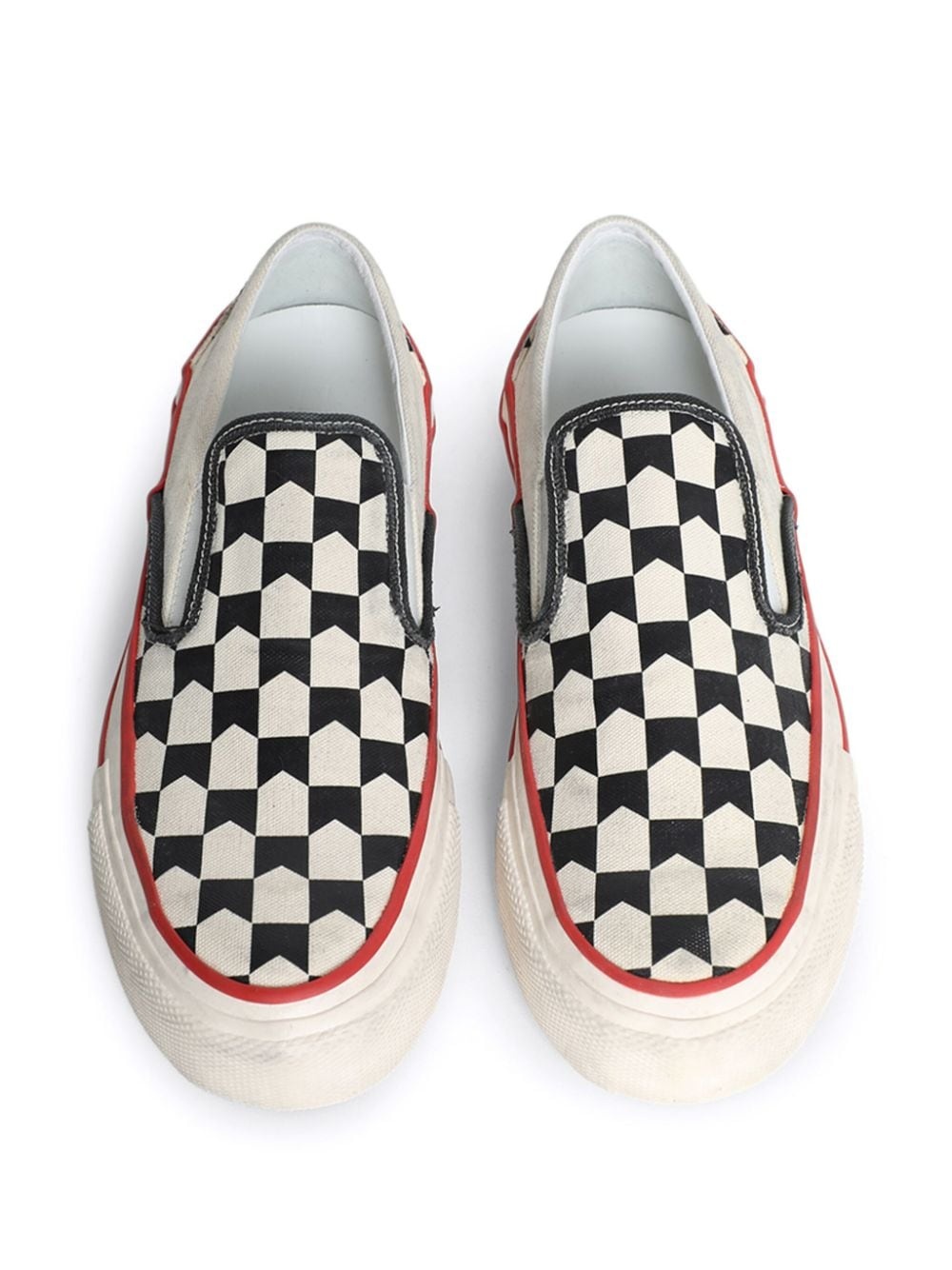 checked slip-on sneakers - 4
