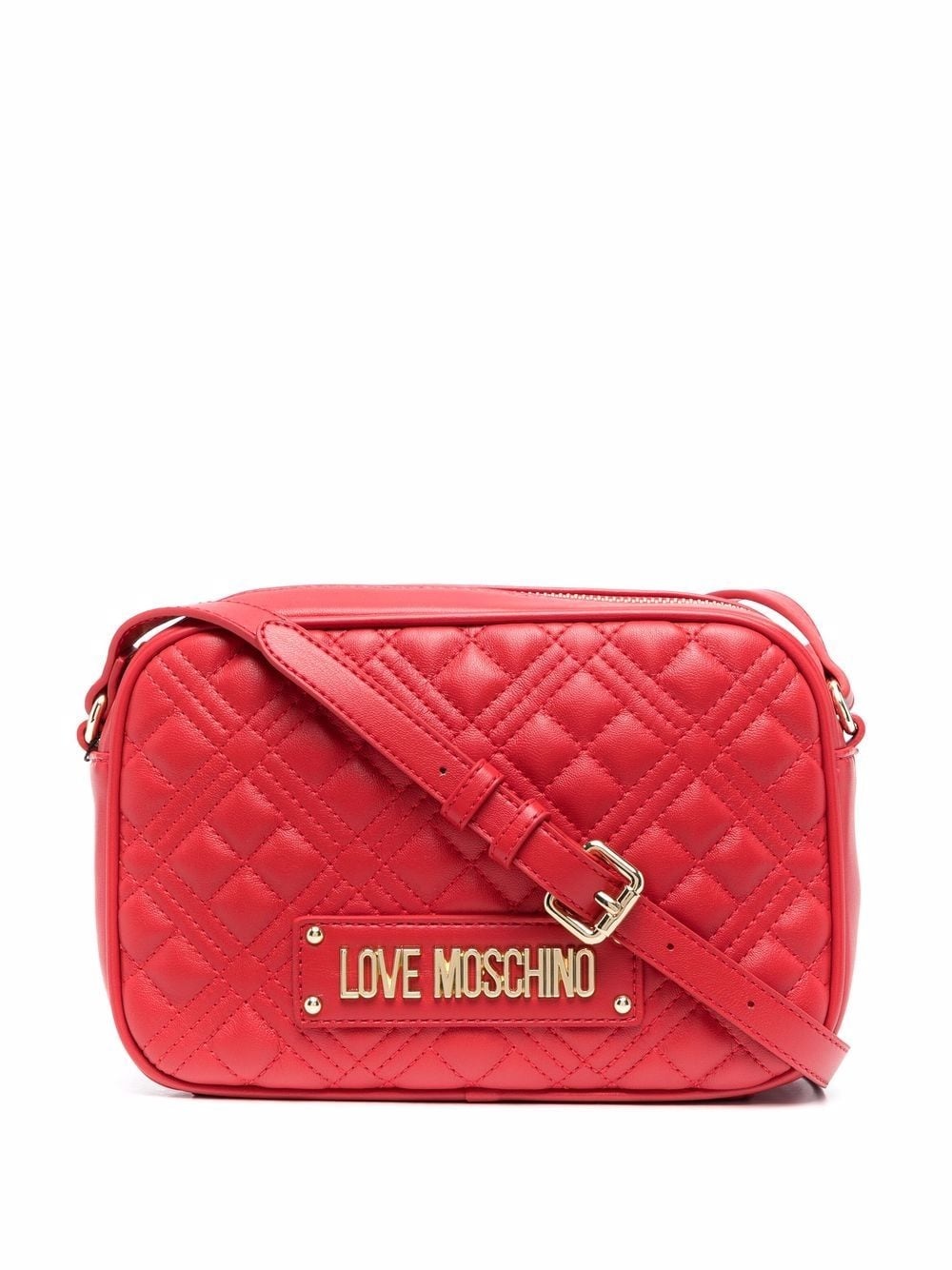 logo-lettering quilted crossbody bag - 1