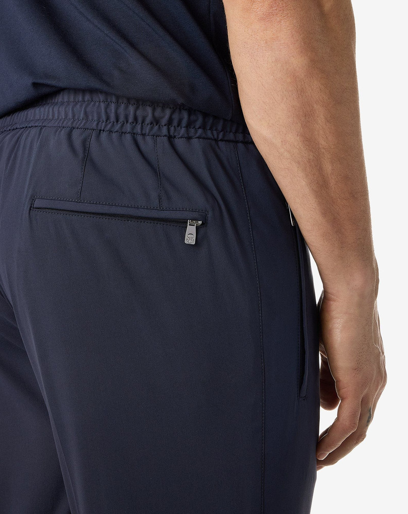 Dark blue technical wool fabric joggers 5