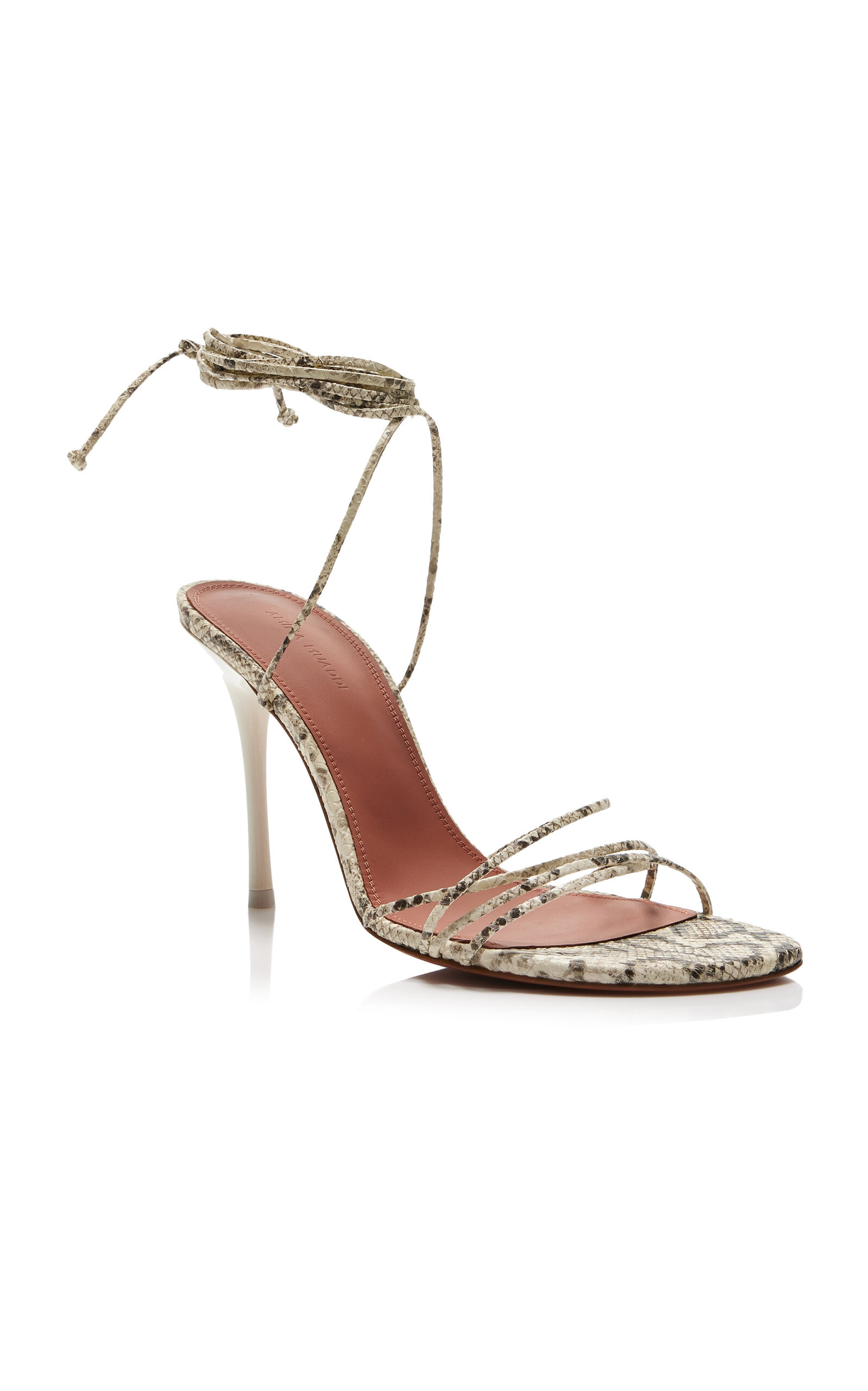 Lori Lace-Up Snake-Printed Leather Sandals animal - 4