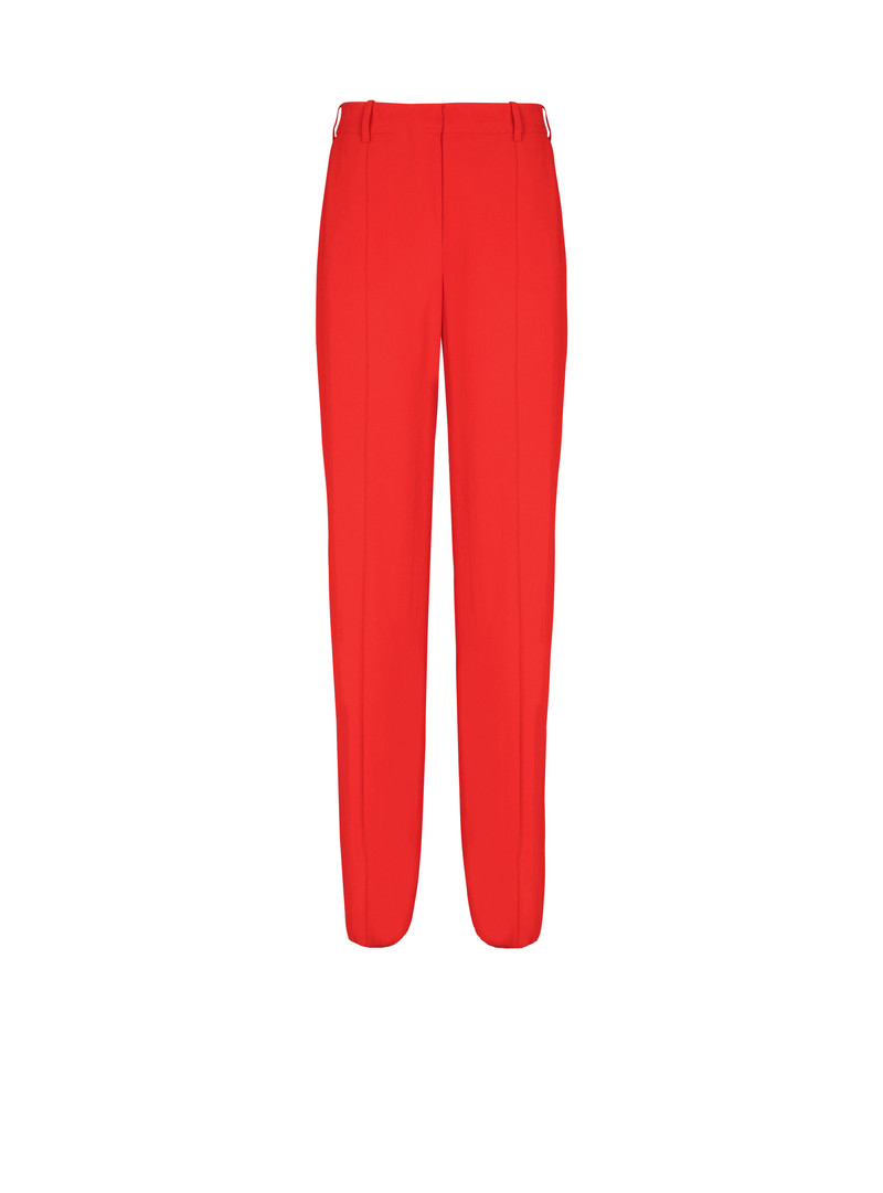 Crepe straight-leg tailored trousers - 1