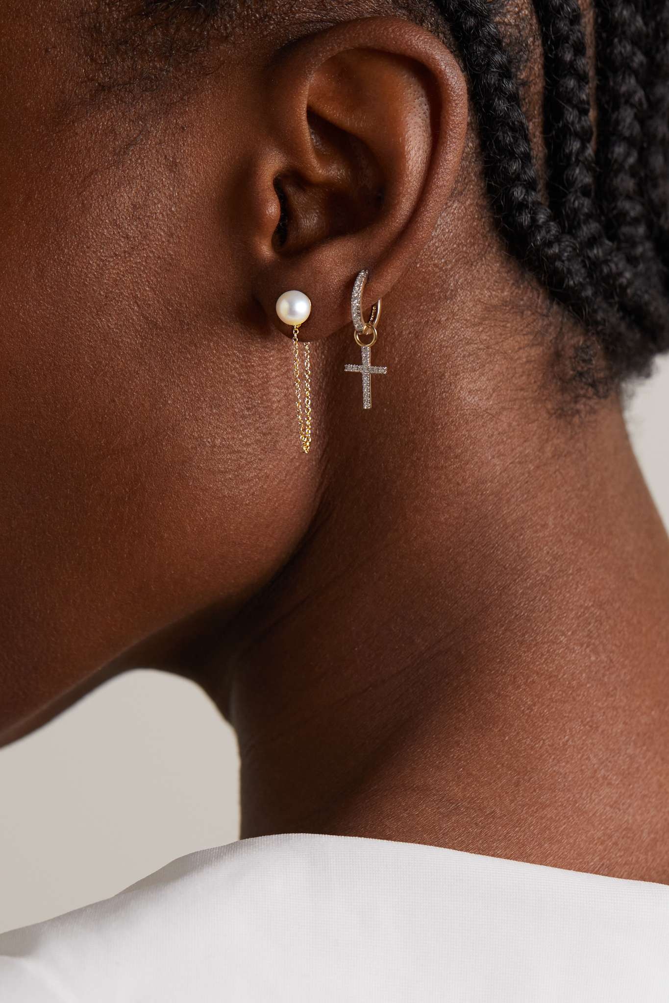 14-karat gold pearl earrings - 6