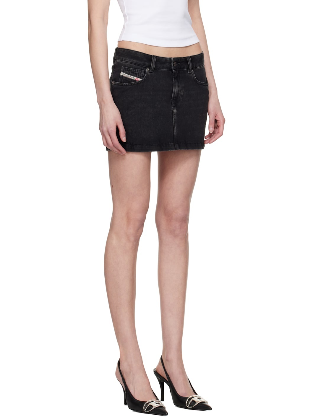 Black De-Ron Denim Miniskirt - 2