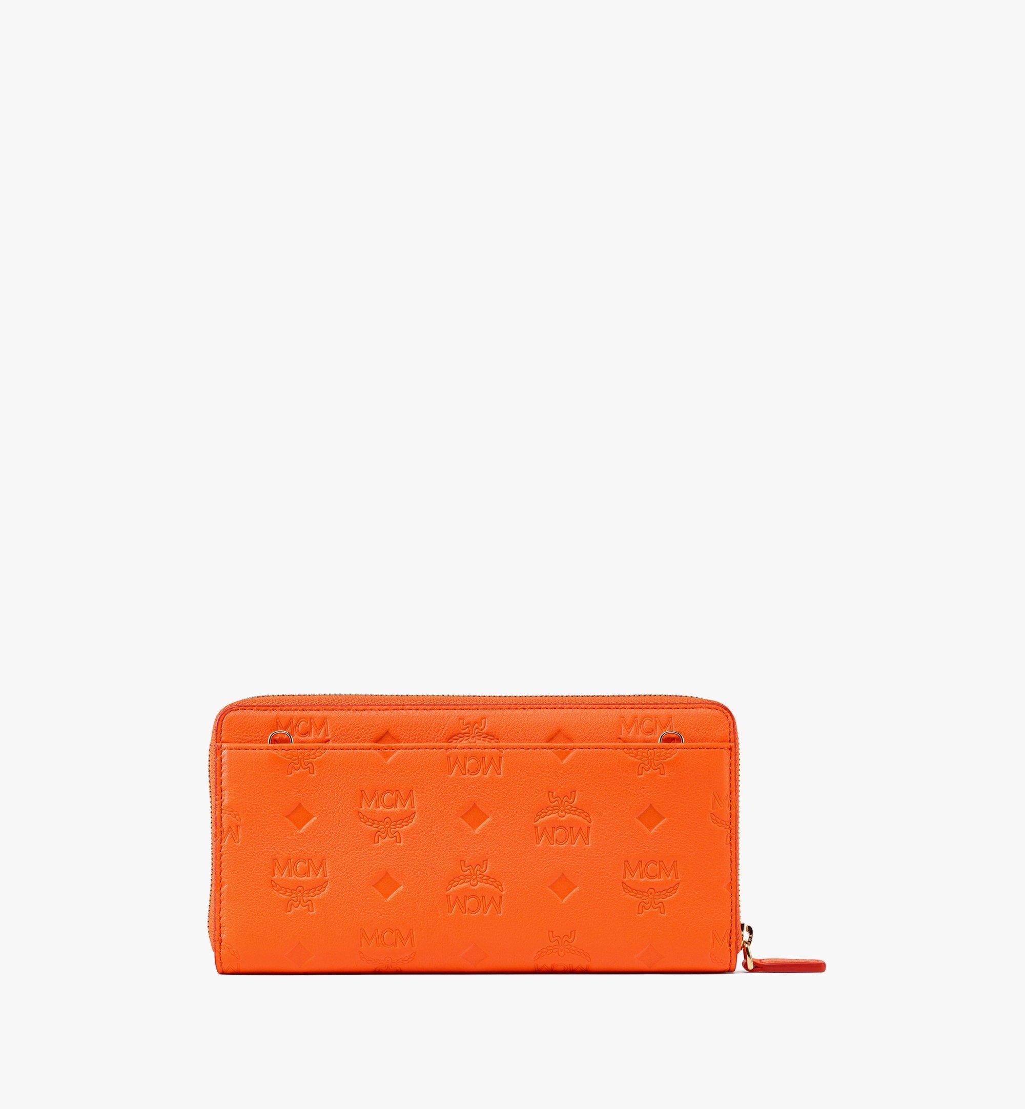 Aren Chain Zip Around Wallet in Embossed Monogram Leather - 3