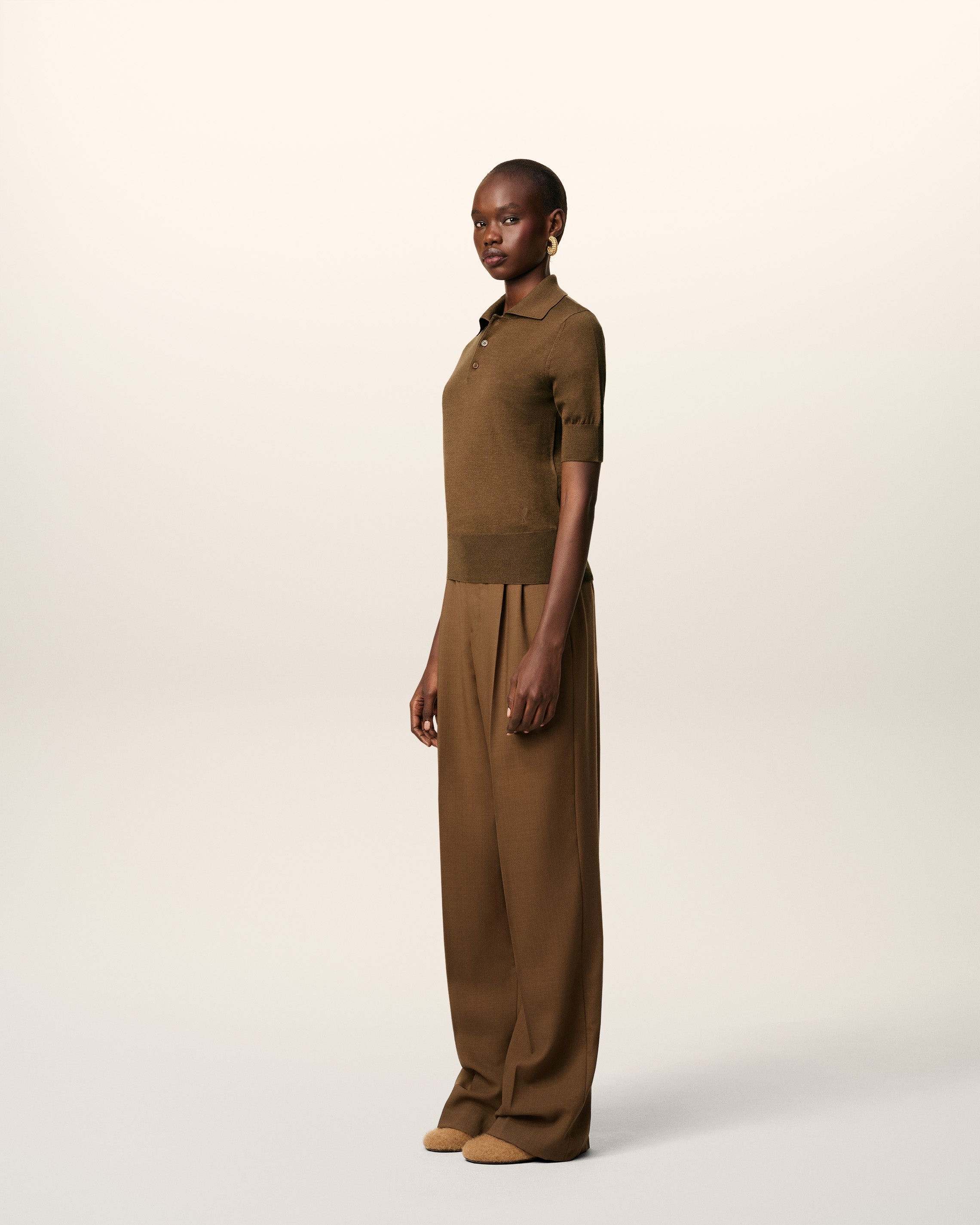 BROWN COTTON AMI DE COEUR POLO - 6
