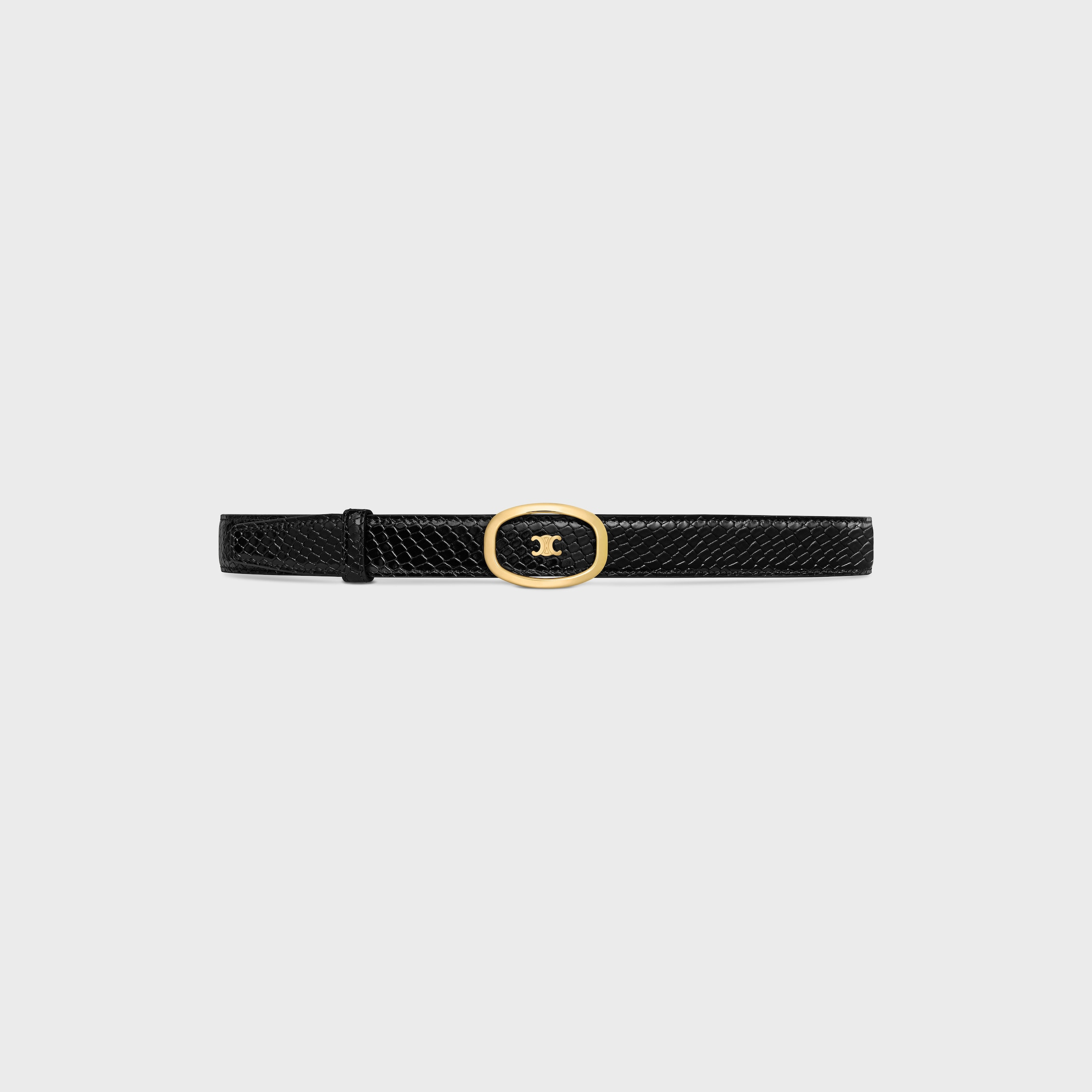 Medium 25MM Reversible Celine Alix Belt  IN PYTHON EMBOSSED CALFSKIN & CROCODILE EMBOSSED CALFSKIN - 3