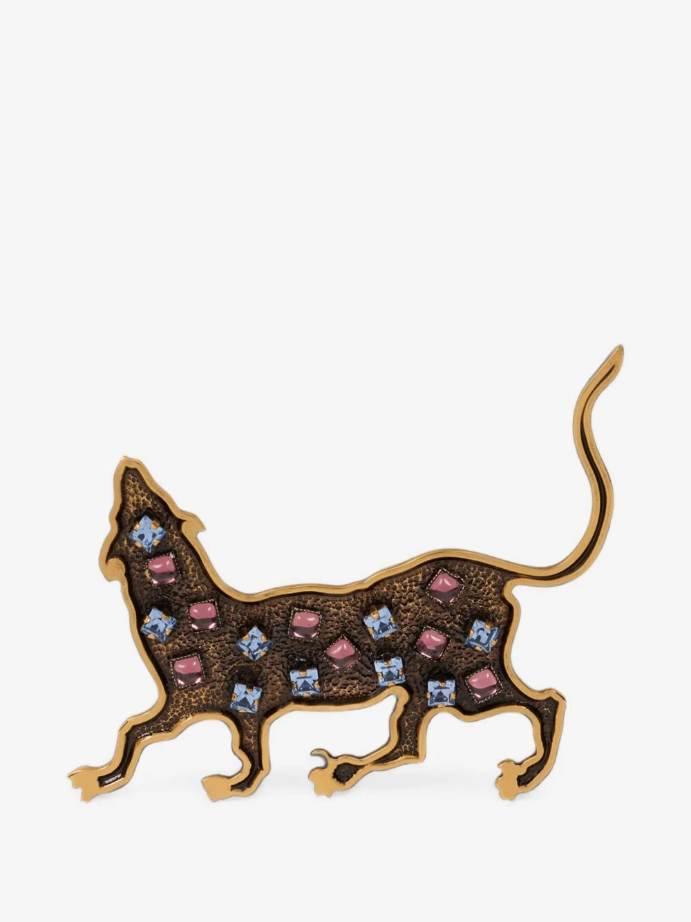 tiger brooch with coloured rhinestones - 1