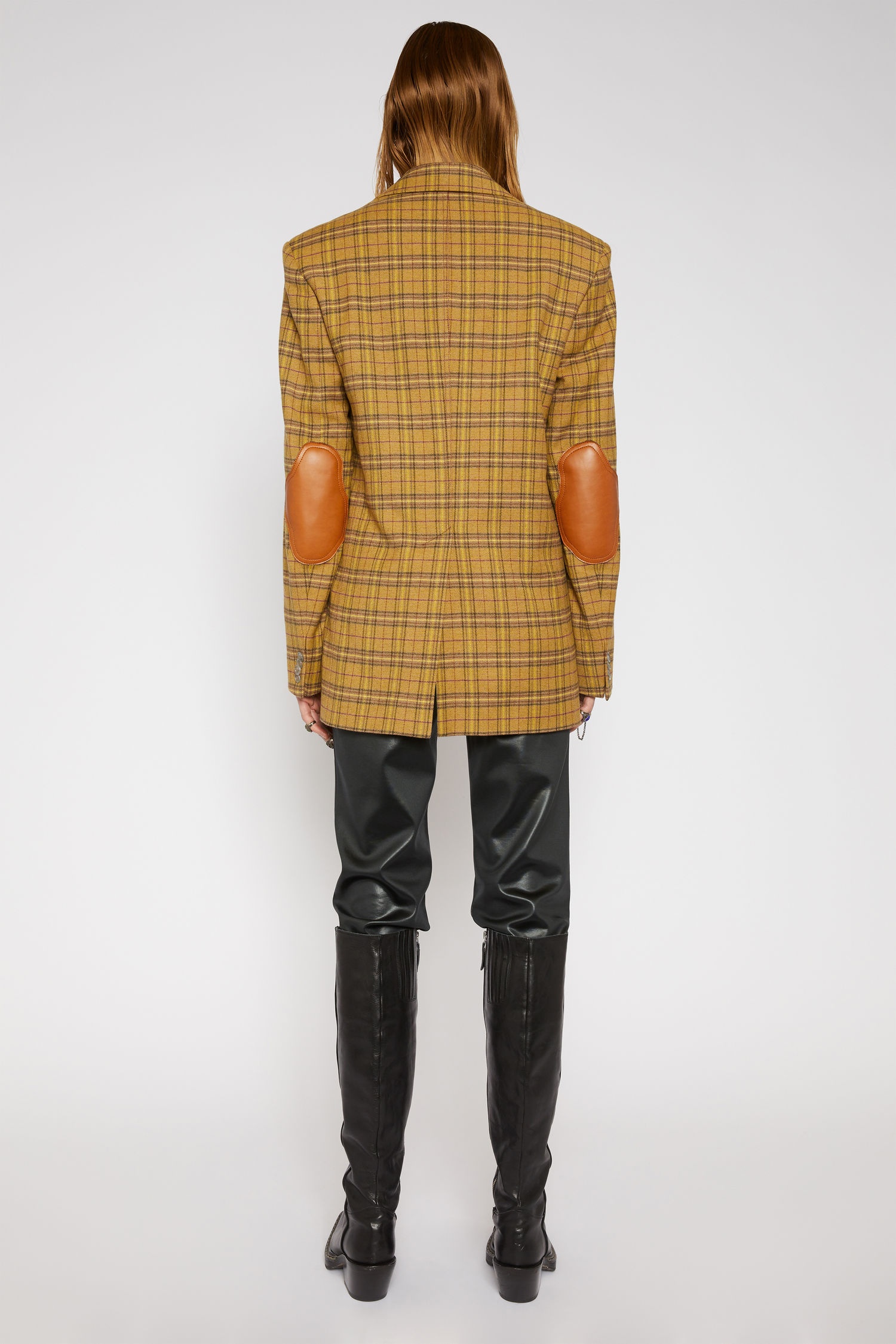 Checked suit jacket yellow/beige - 3