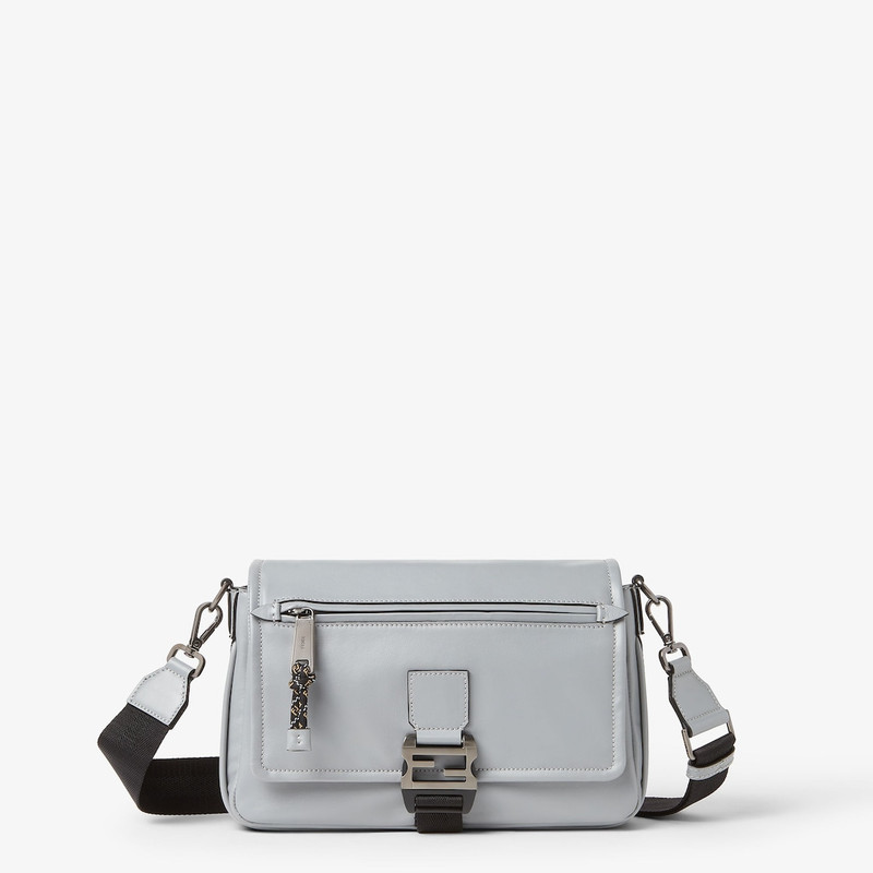 Fendi Flux Messenger Light gray leather bag 1