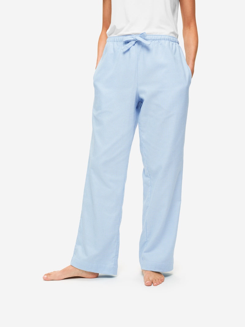 Women's Lounge Trousers Kelburn 23 Brushed Cotton Blue - 2