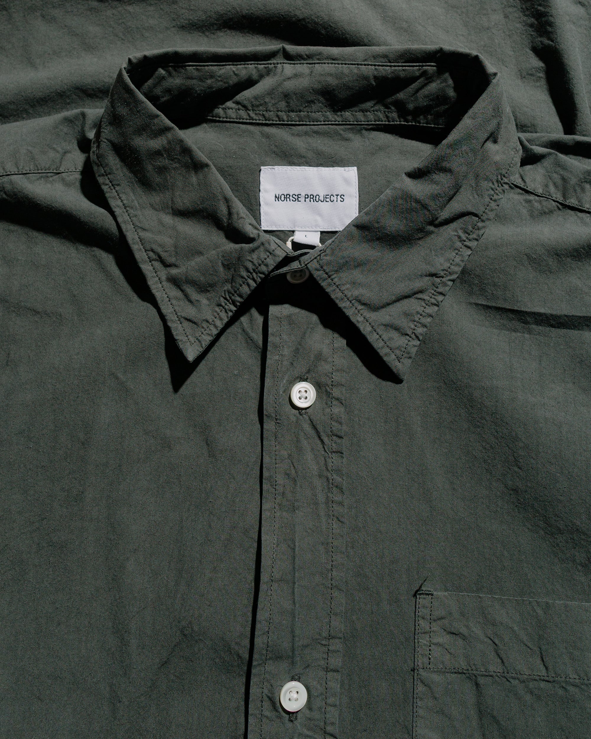 Mo Cotton Tencel Shirt Black Olive - 5