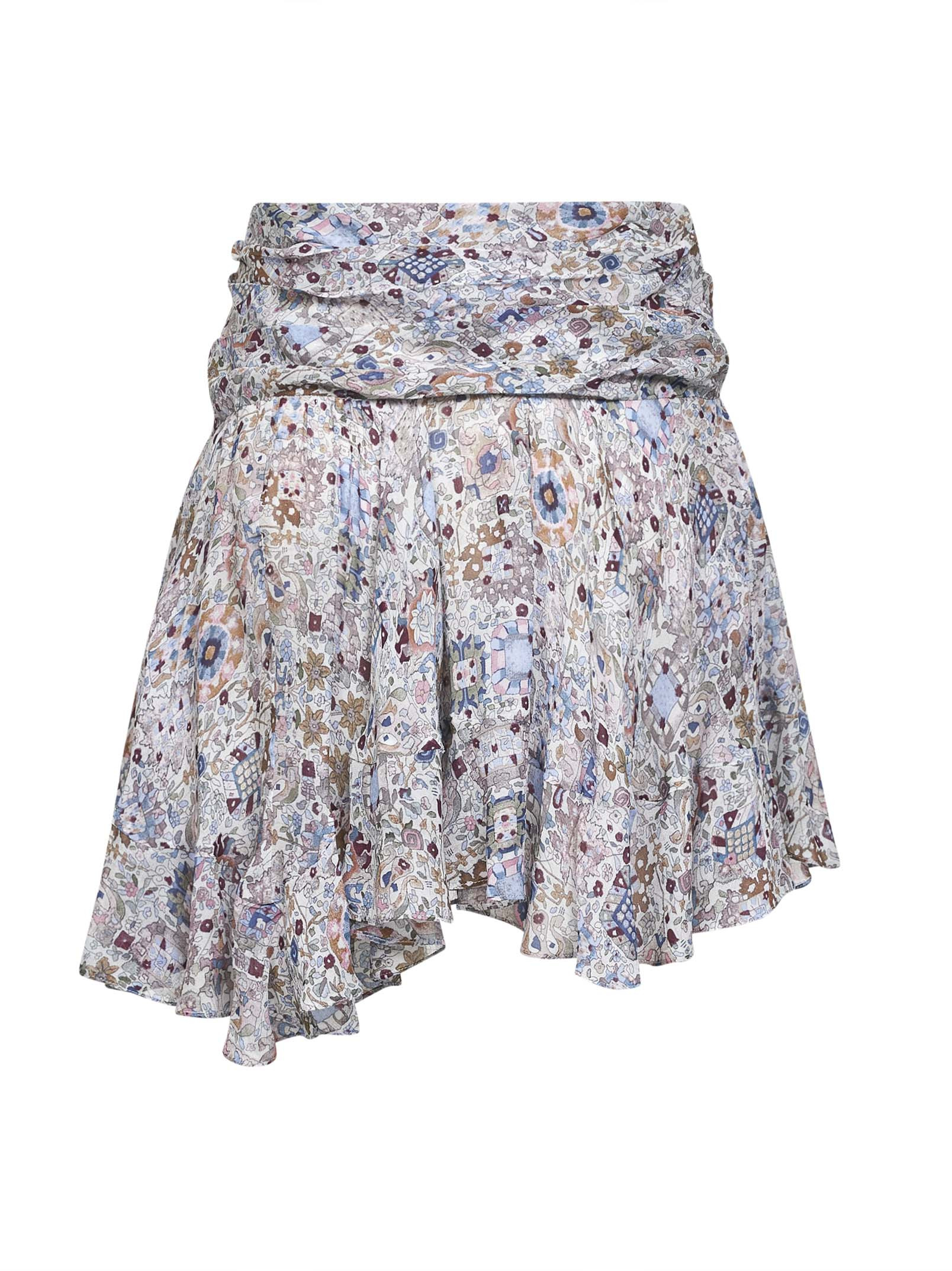 Ecru printed georgette Berenicia miniskirt - 2
