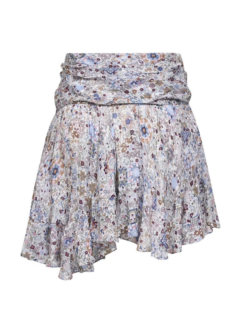 Isabel Marant Étoile Ecru printed georgette Berenicia miniskirt outlook