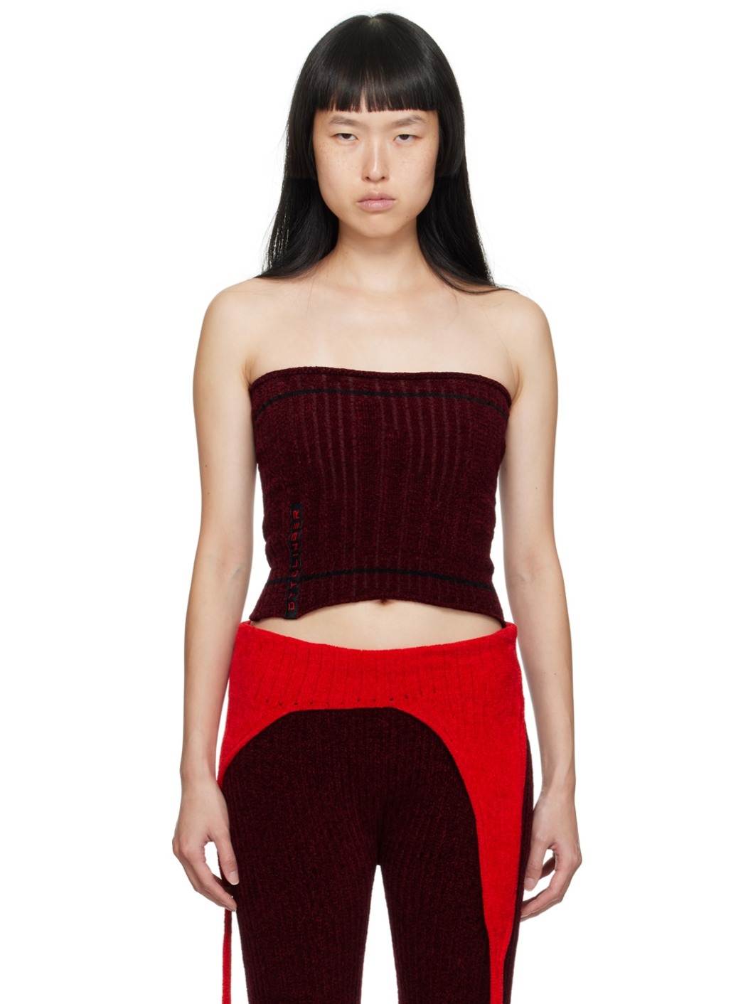 Burgundy Patch Tube Top - 1