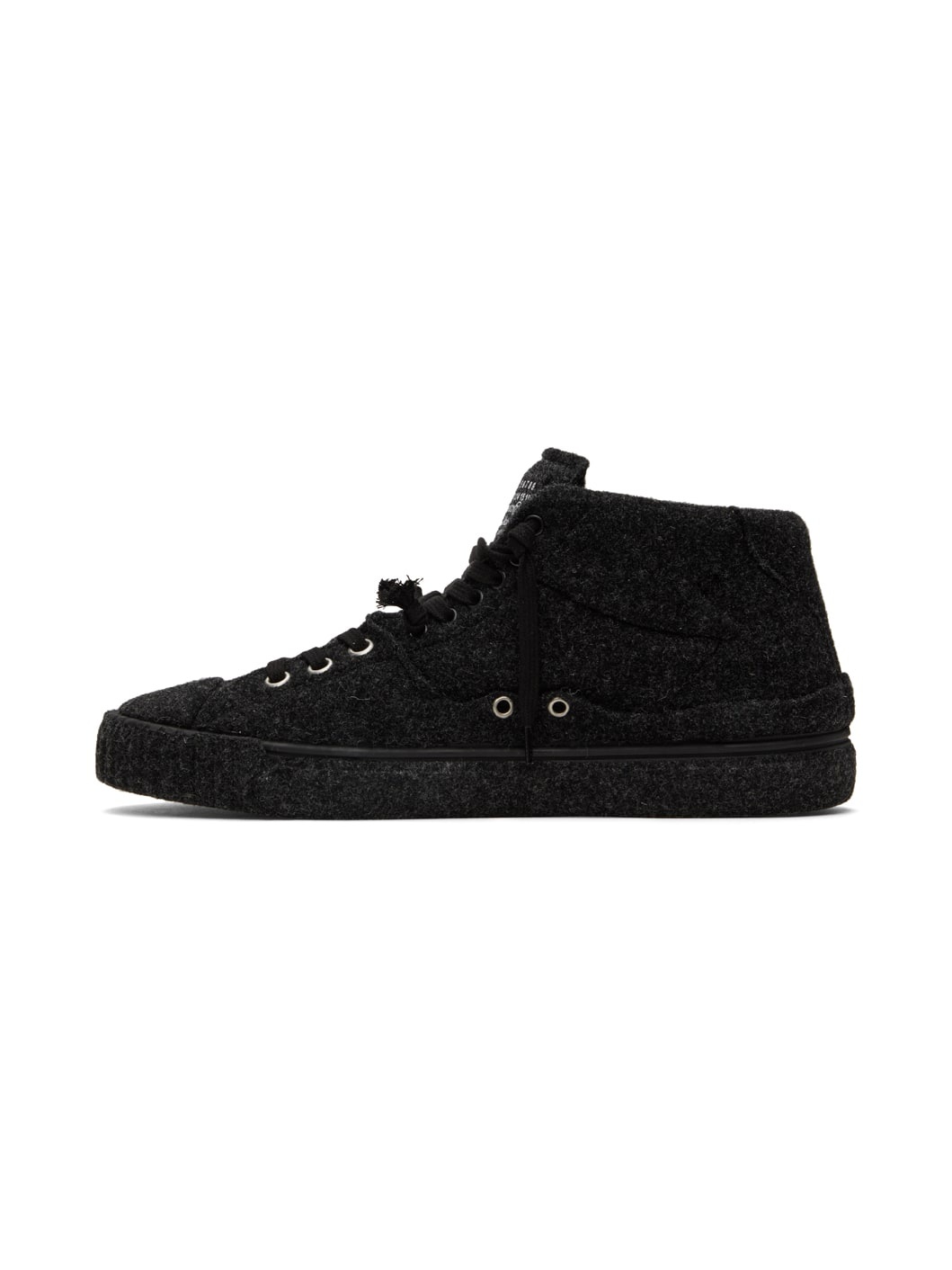 Black Felt Sneakers - 3