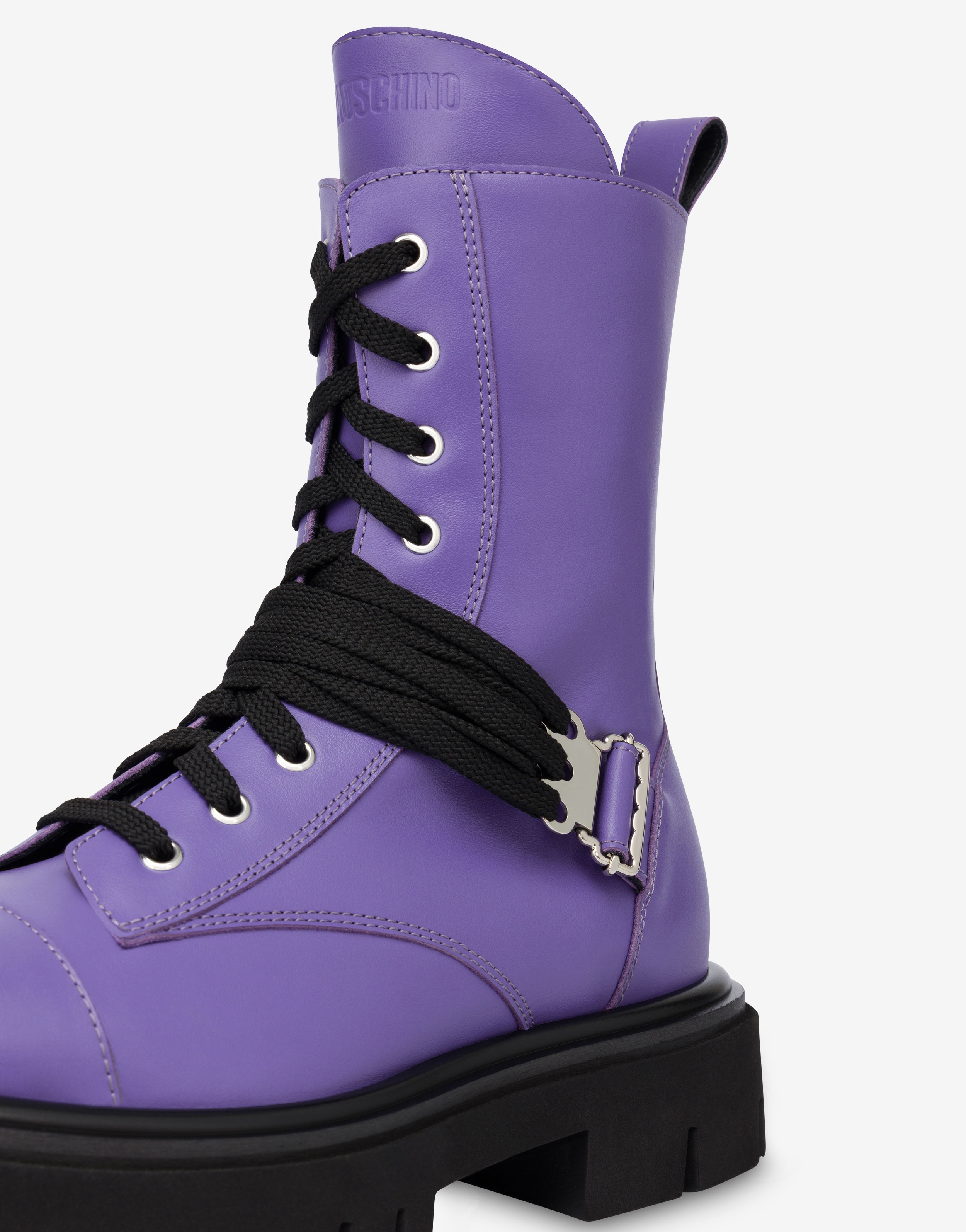 CALFSKIN LACE-UP COMBAT BOOTS - 4
