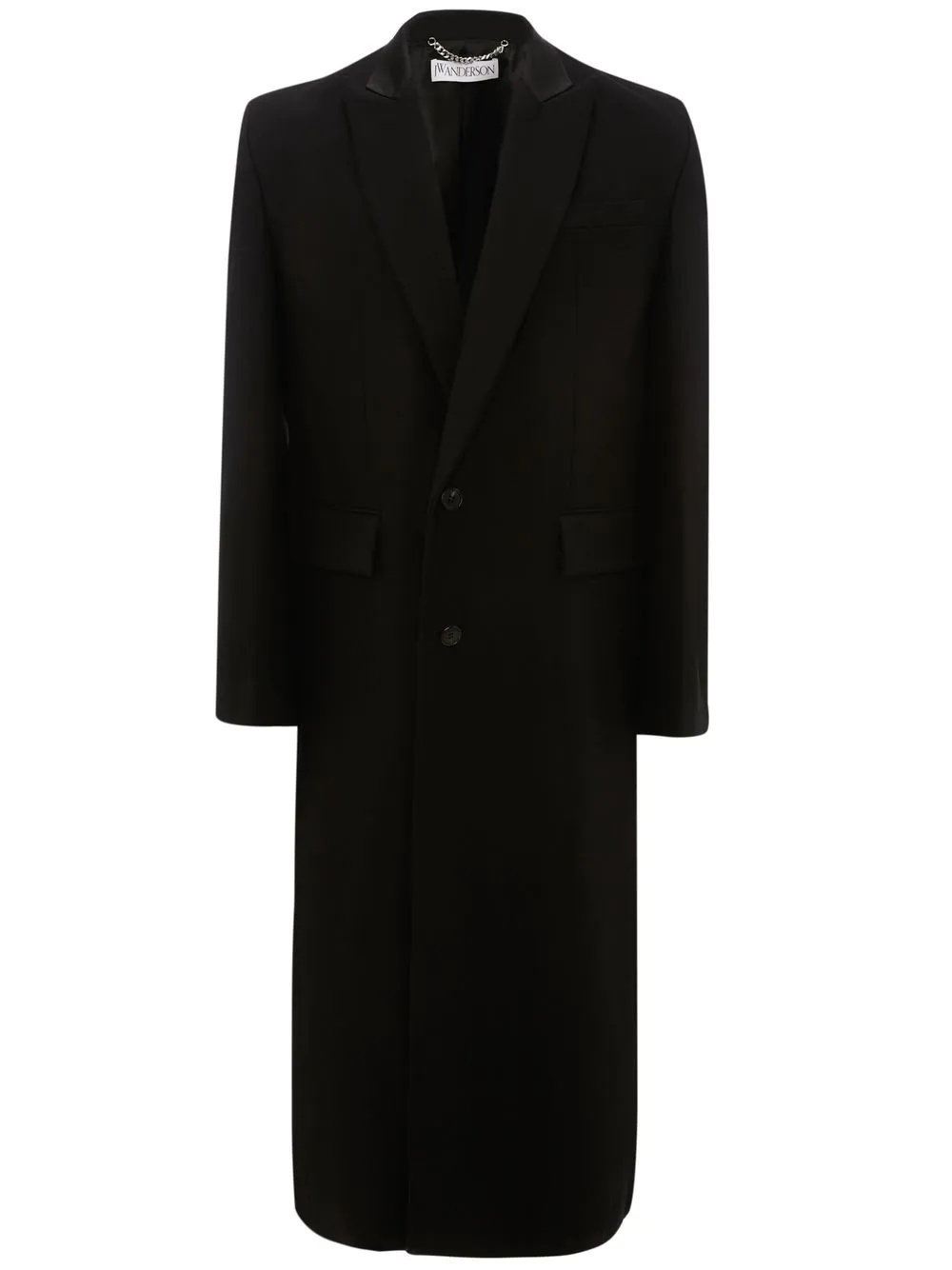 long single-breasted overcoat - 1